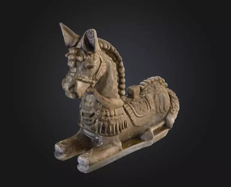 Stone Guardian Horse Low-poly 3D model_0