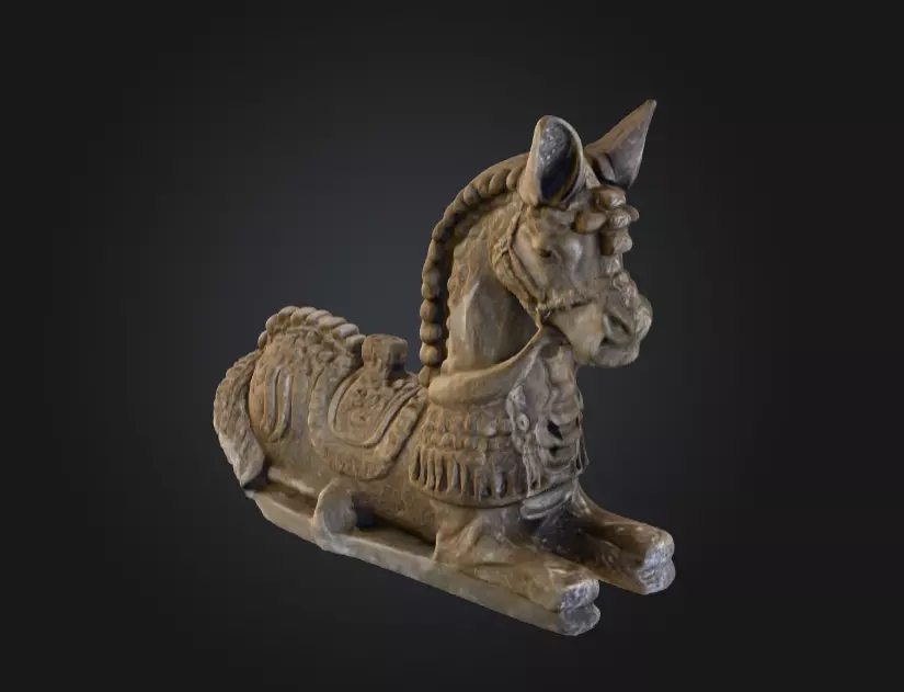 Stone Guardian Horse Low-poly 3D model_2