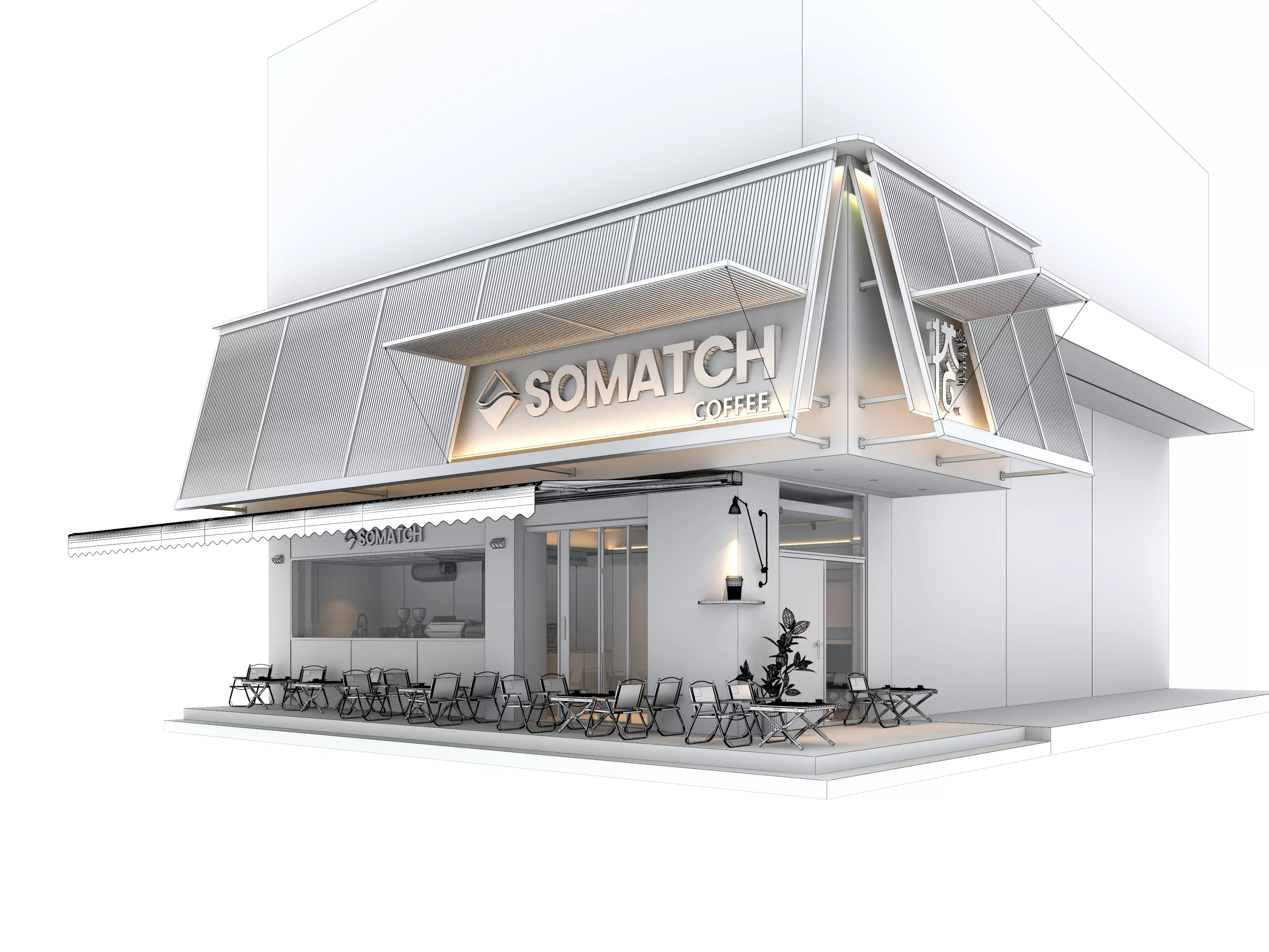 coffee shop  3D model_15