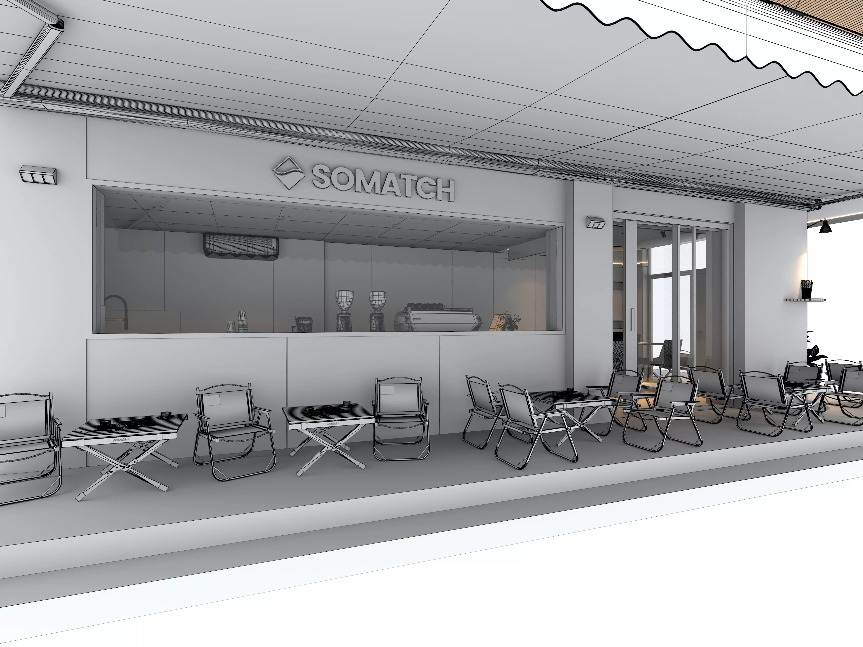 coffee shop  3D model_9