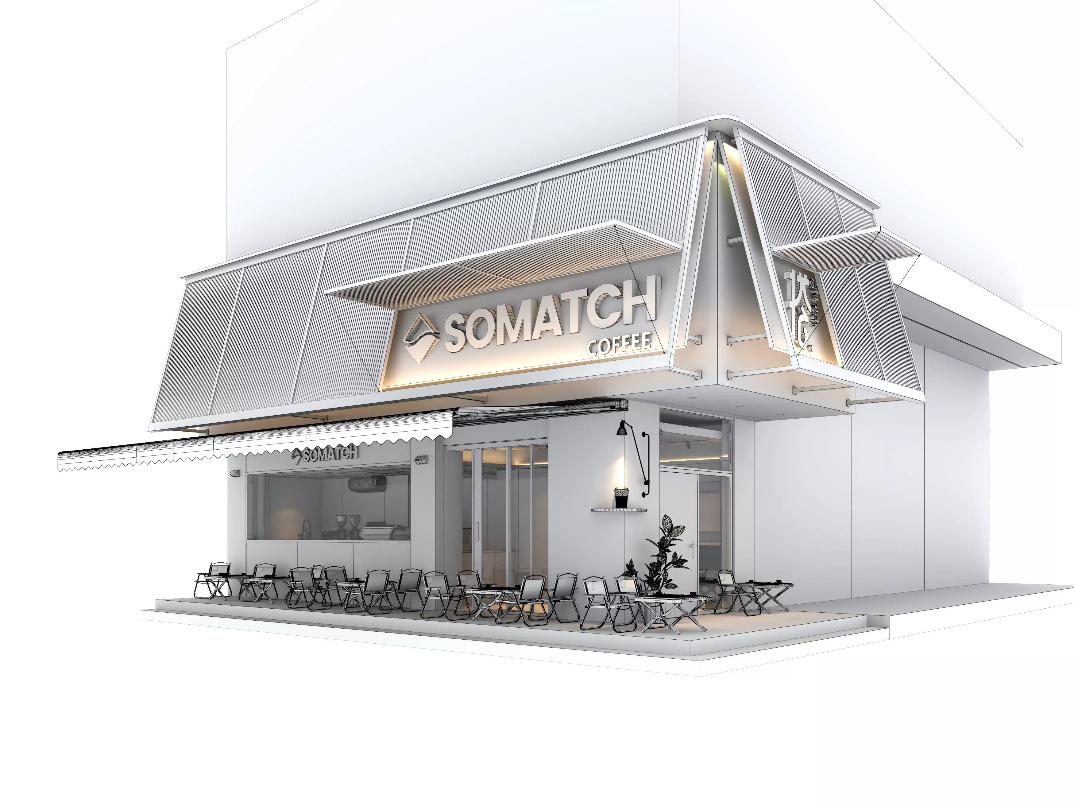 coffee shop  3D model_11