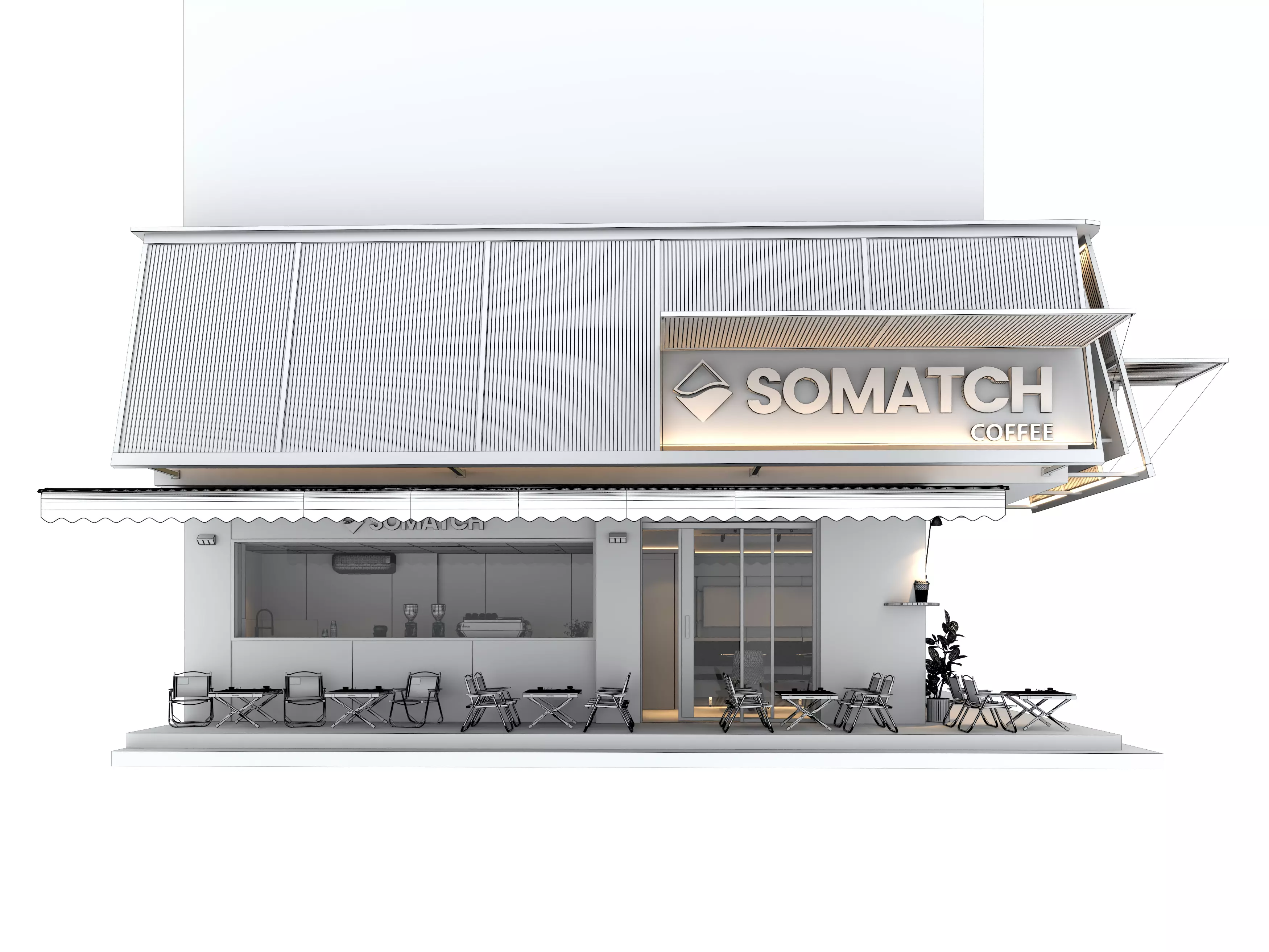 coffee shop  3D model_12