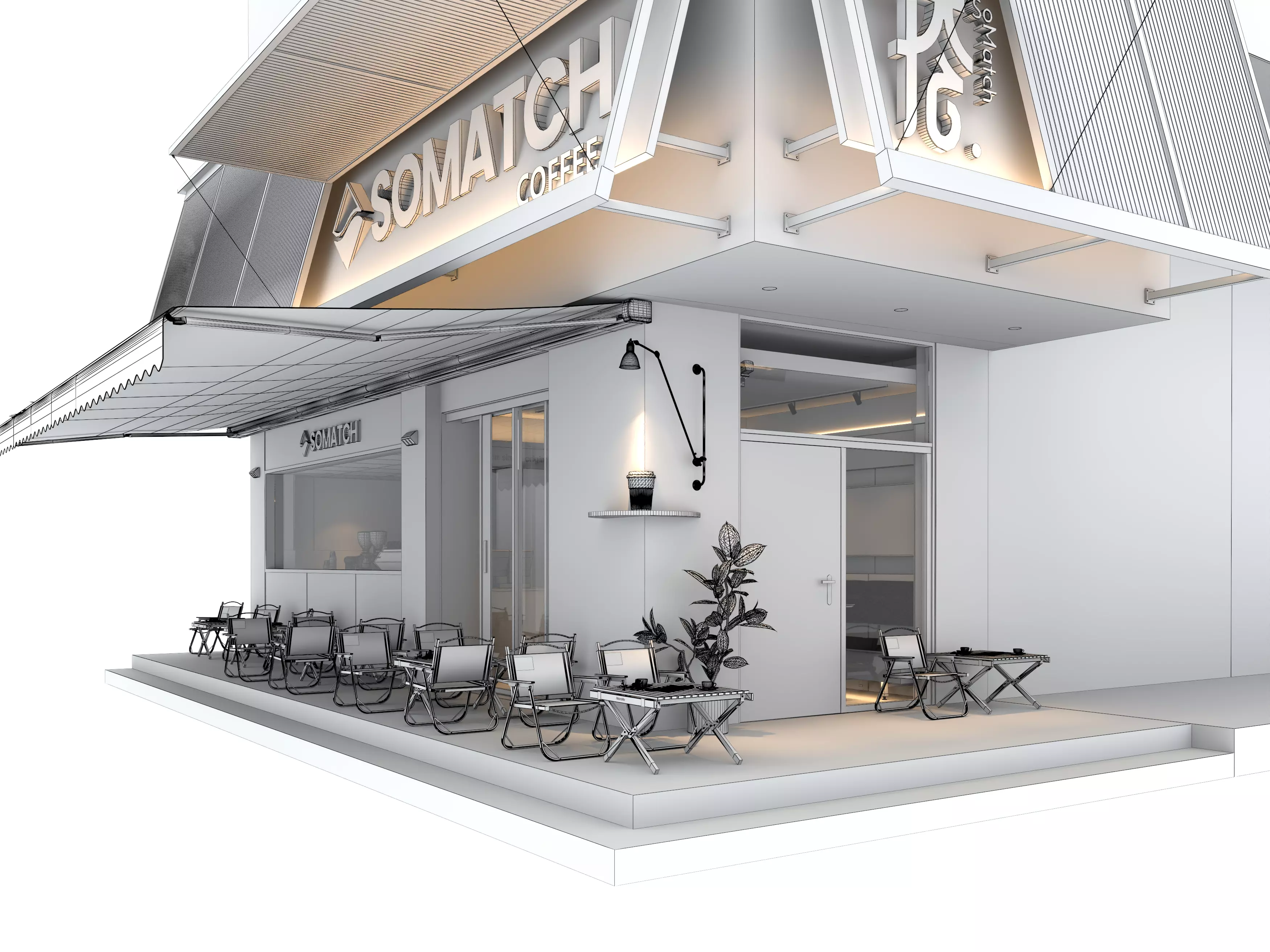 coffee shop  3D model_13
