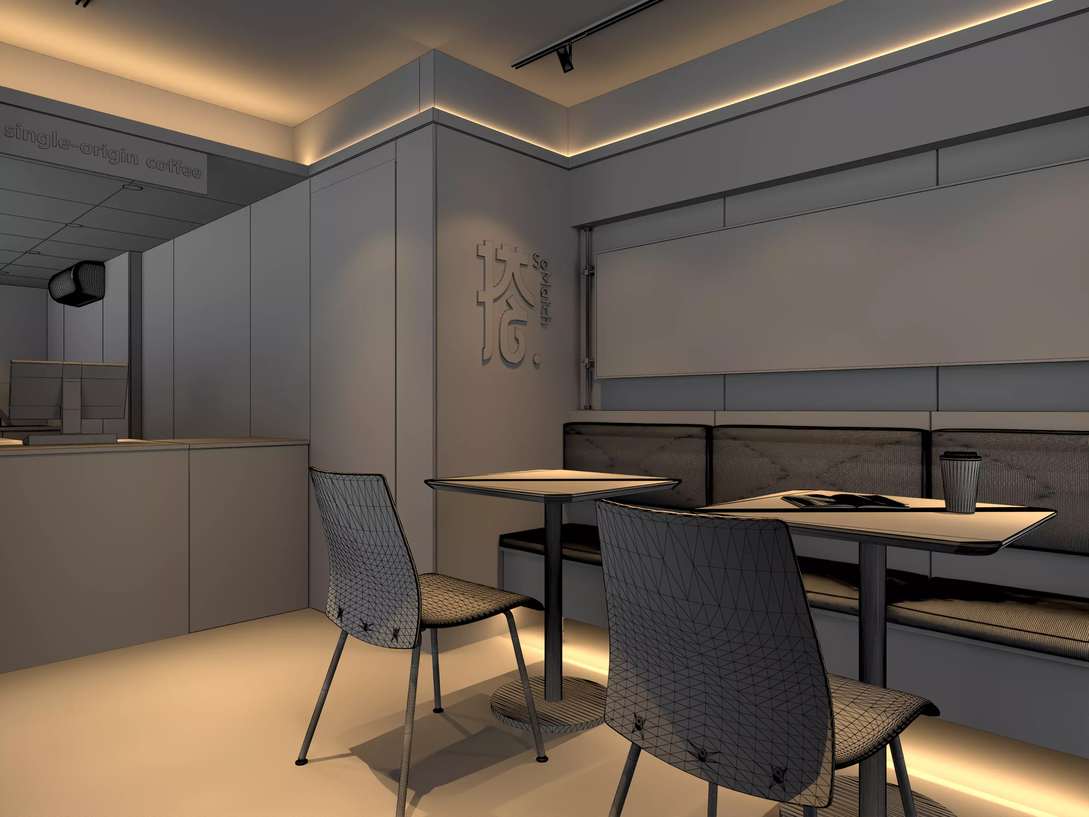 coffee shop  3D model_8