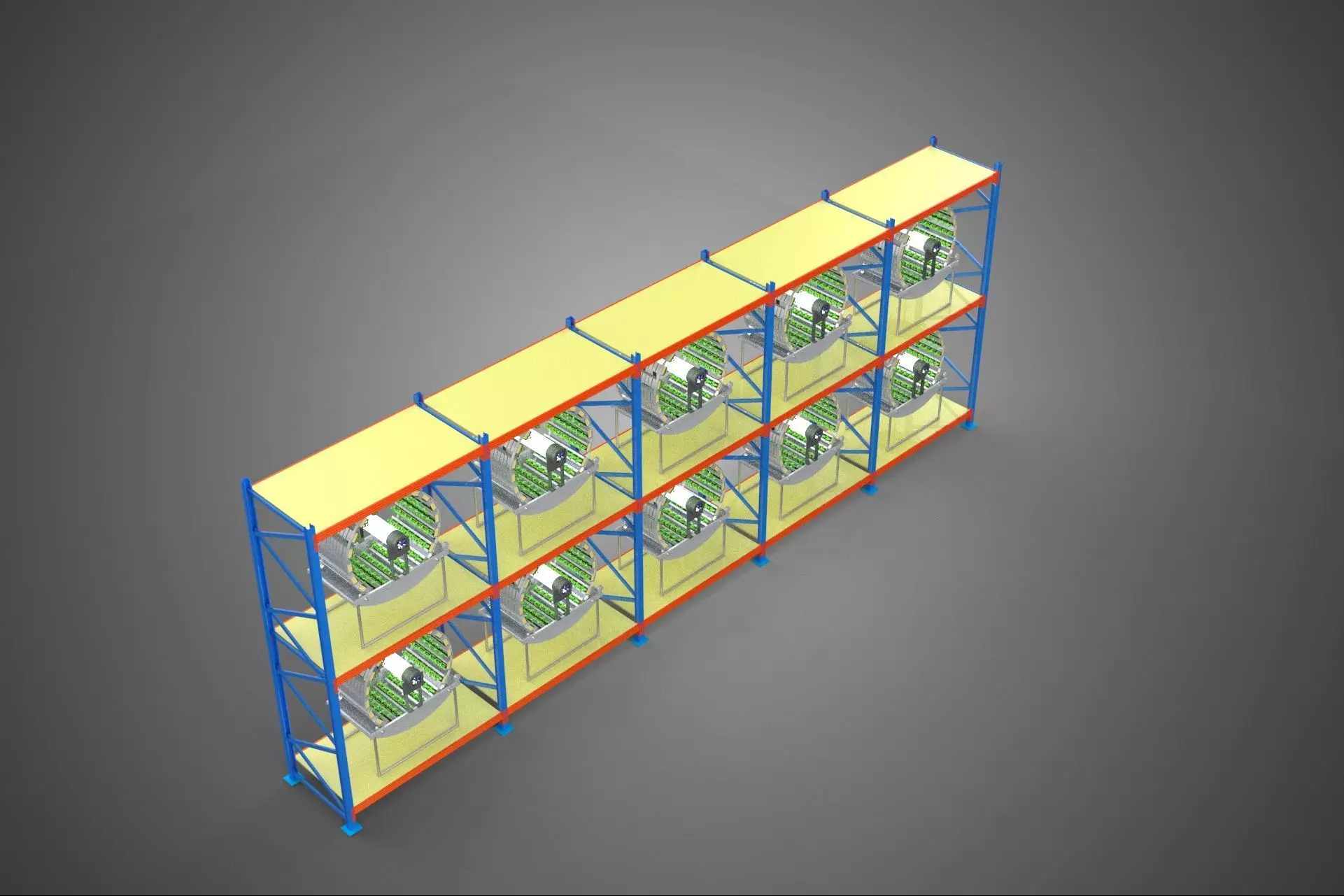 ARRAY ROW SHELF RACK TRAY ROTARY HYDROPONIC PLANT GARDEN TOWER 3D model_1