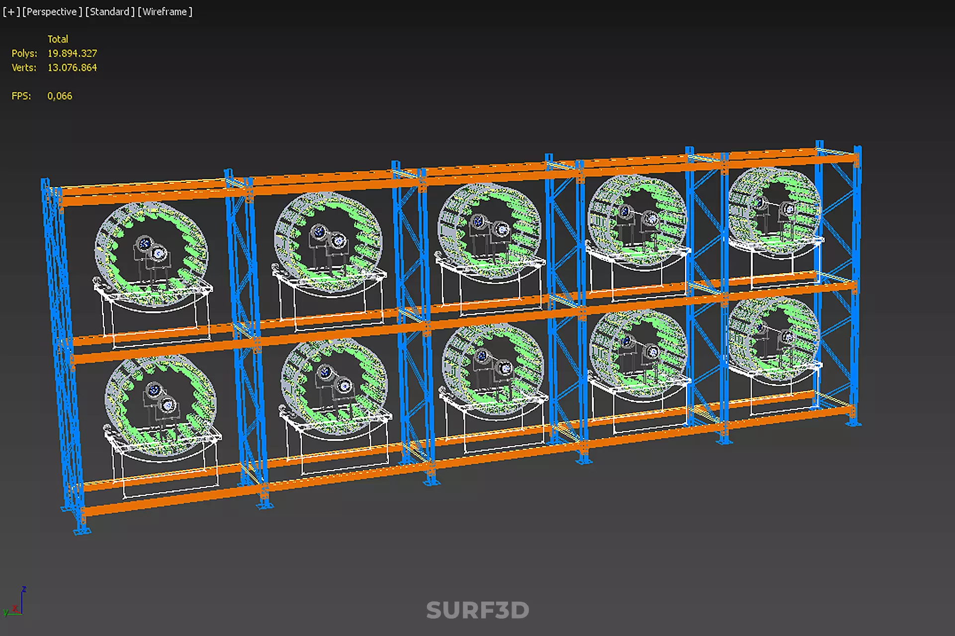ARRAY ROW SHELF RACK TRAY ROTARY HYDROPONIC PLANT GARDEN TOWER 3D model_24