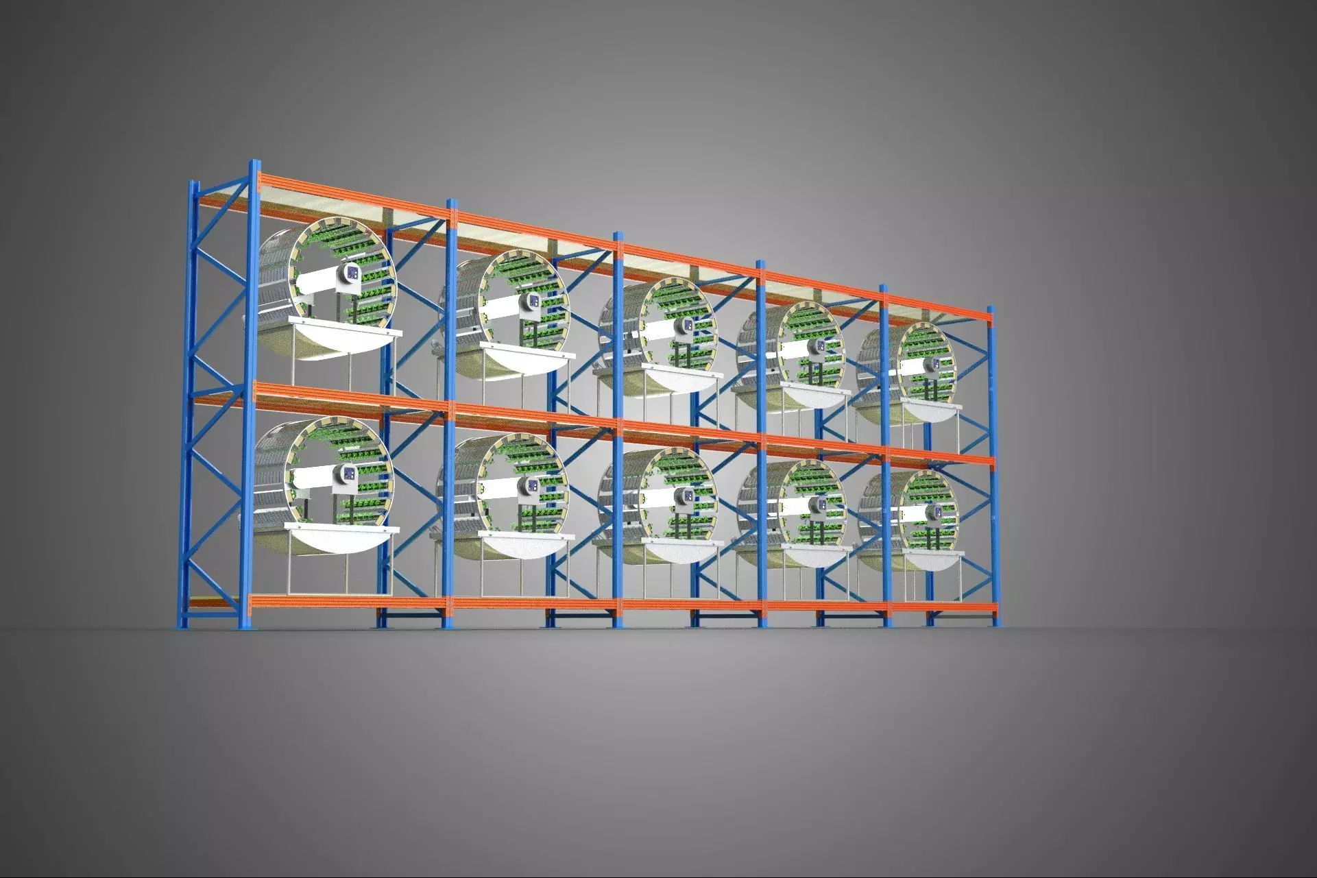 ARRAY ROW SHELF RACK TRAY ROTARY HYDROPONIC PLANT GARDEN TOWER 3D model_14