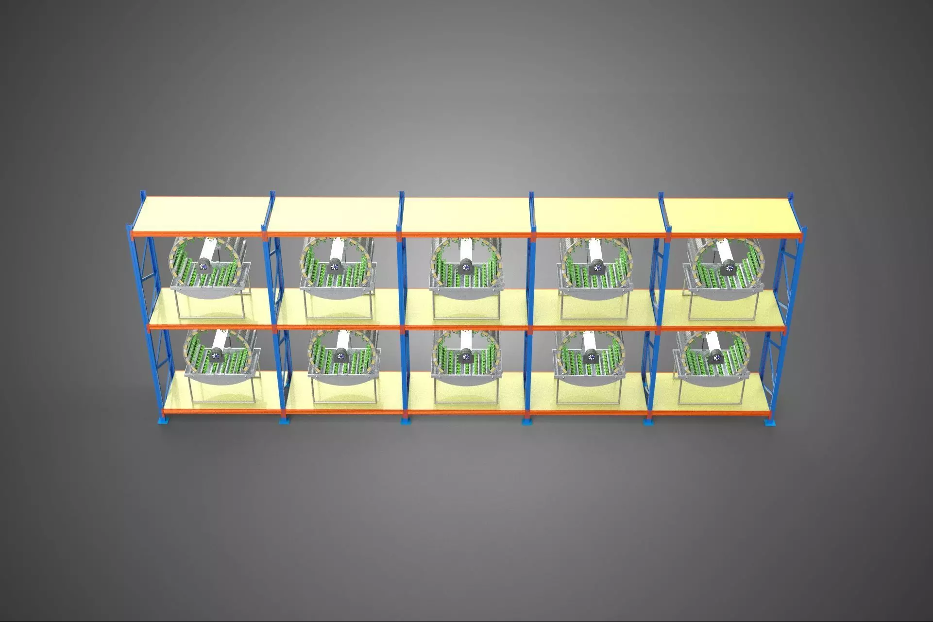 ARRAY ROW SHELF RACK TRAY ROTARY HYDROPONIC PLANT GARDEN TOWER 3D model_2