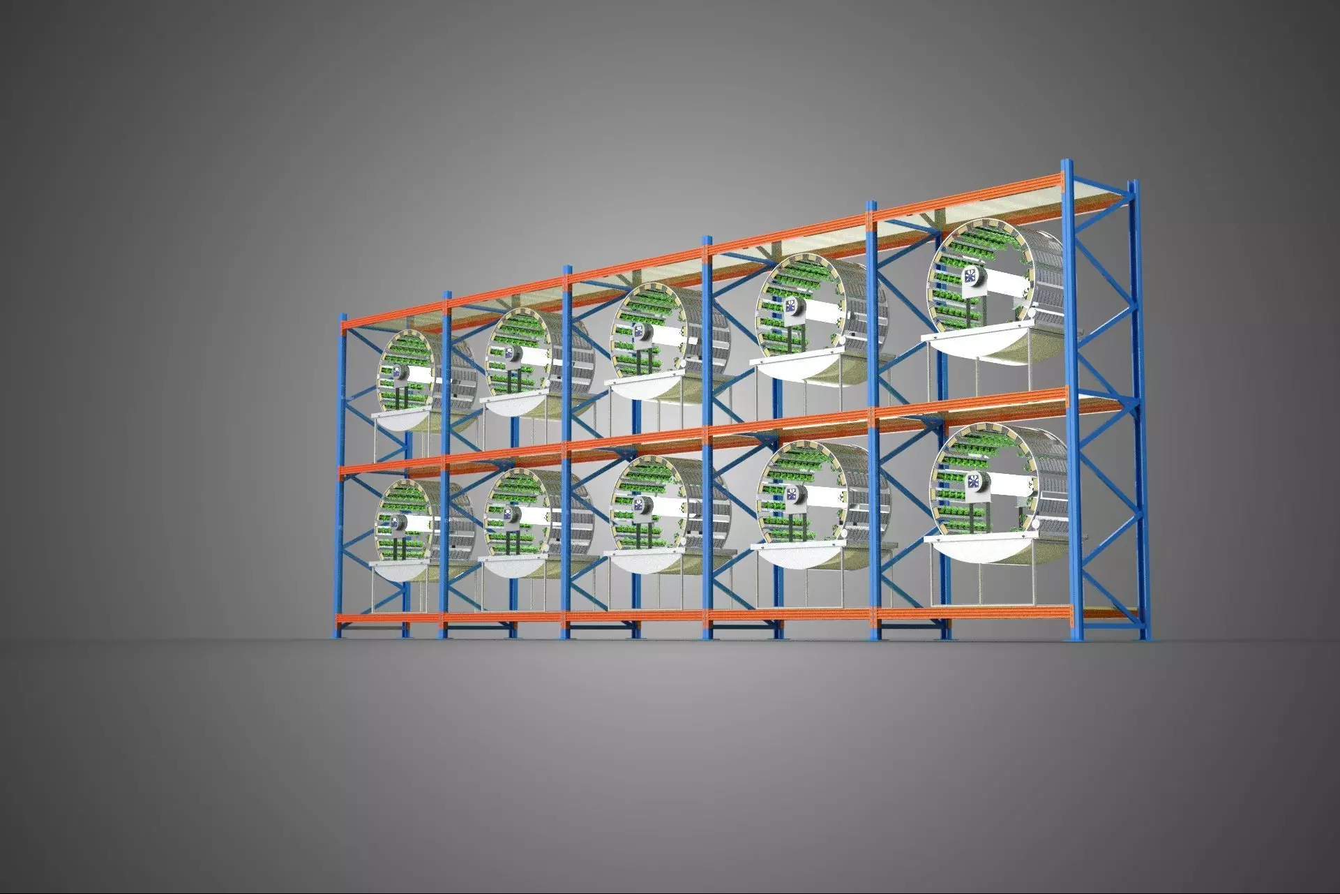 ARRAY ROW SHELF RACK TRAY ROTARY HYDROPONIC PLANT GARDEN TOWER 3D model_12