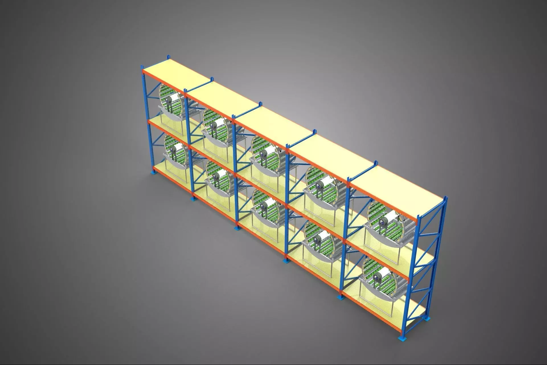 ARRAY ROW SHELF RACK TRAY ROTARY HYDROPONIC PLANT GARDEN TOWER 3D model_3
