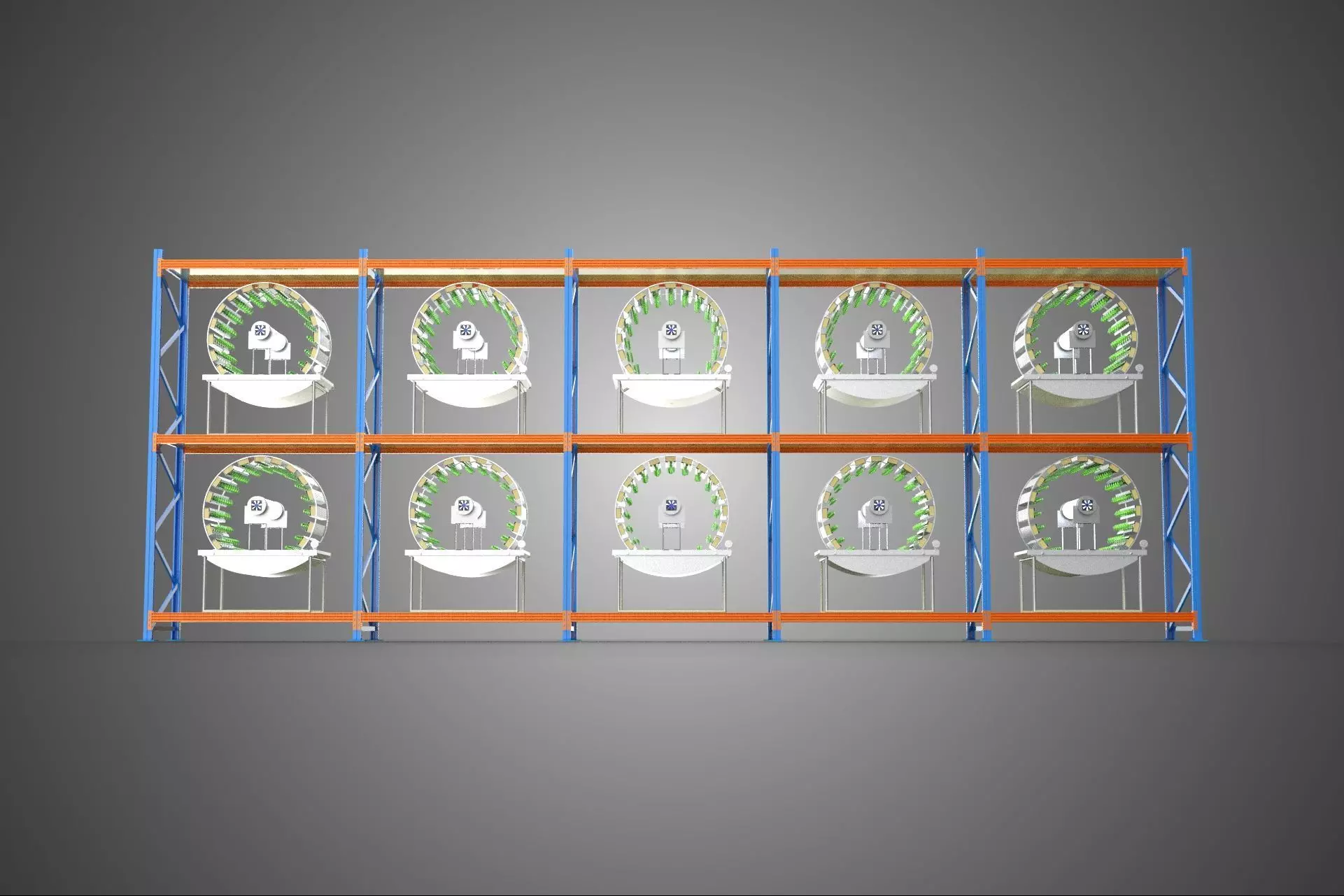 ARRAY ROW SHELF RACK TRAY ROTARY HYDROPONIC PLANT GARDEN TOWER 3D model_11