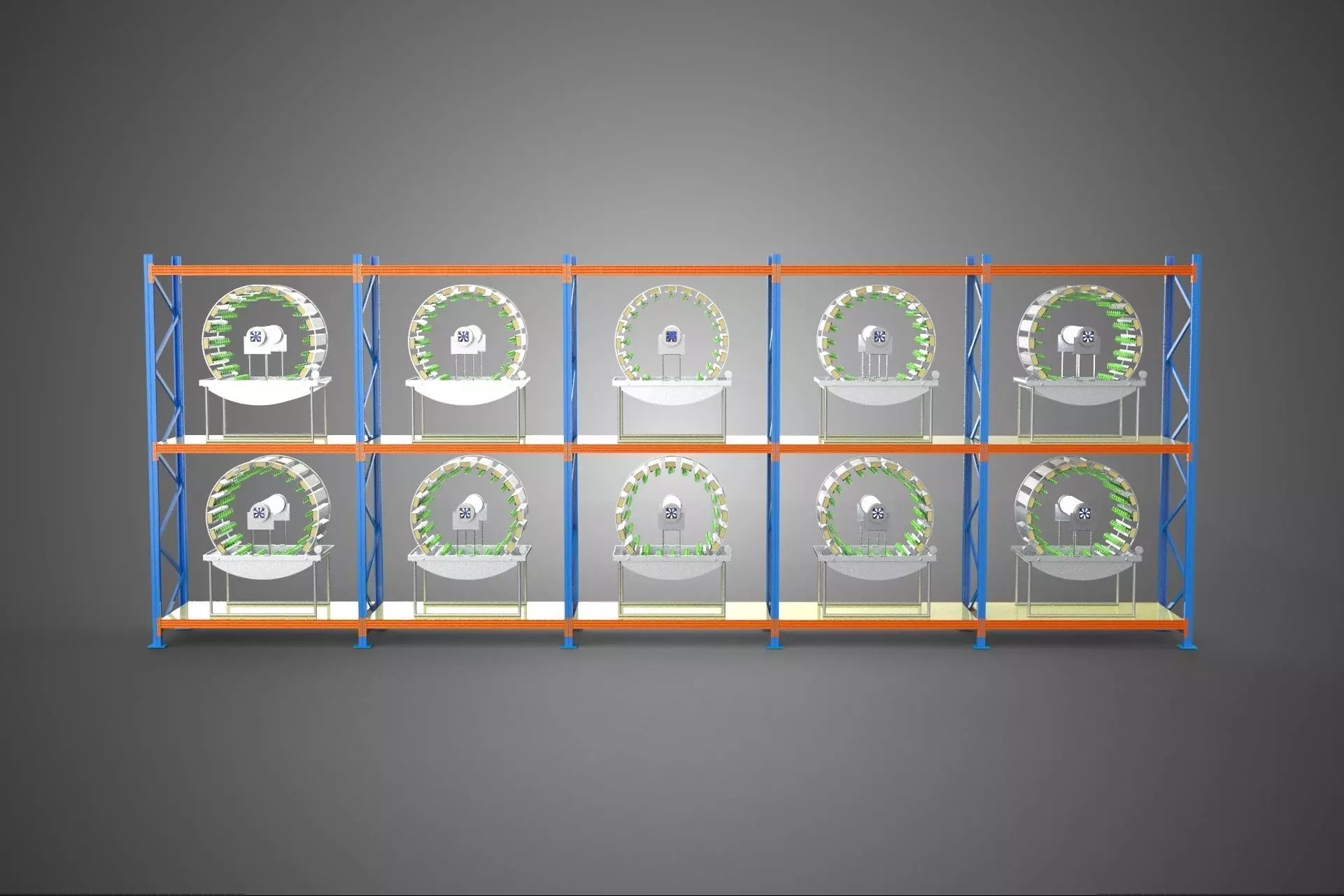 ARRAY ROW SHELF RACK TRAY ROTARY HYDROPONIC PLANT GARDEN TOWER 3D model_6