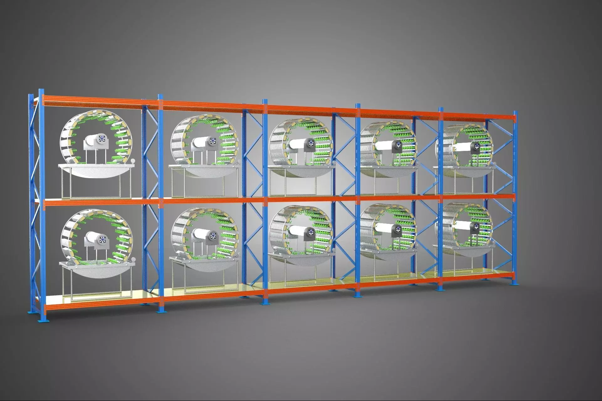 ARRAY ROW SHELF RACK TRAY ROTARY HYDROPONIC PLANT GARDEN TOWER 3D model_23