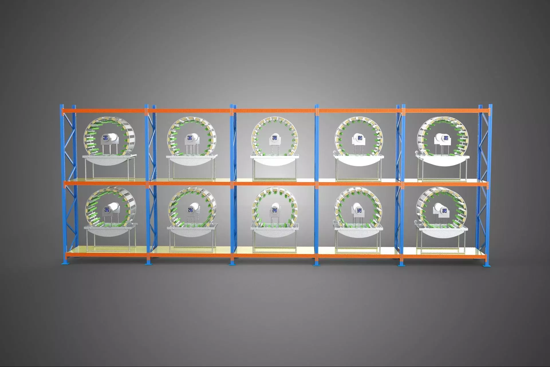 ARRAY ROW SHELF RACK TRAY ROTARY HYDROPONIC PLANT GARDEN TOWER 3D model_10