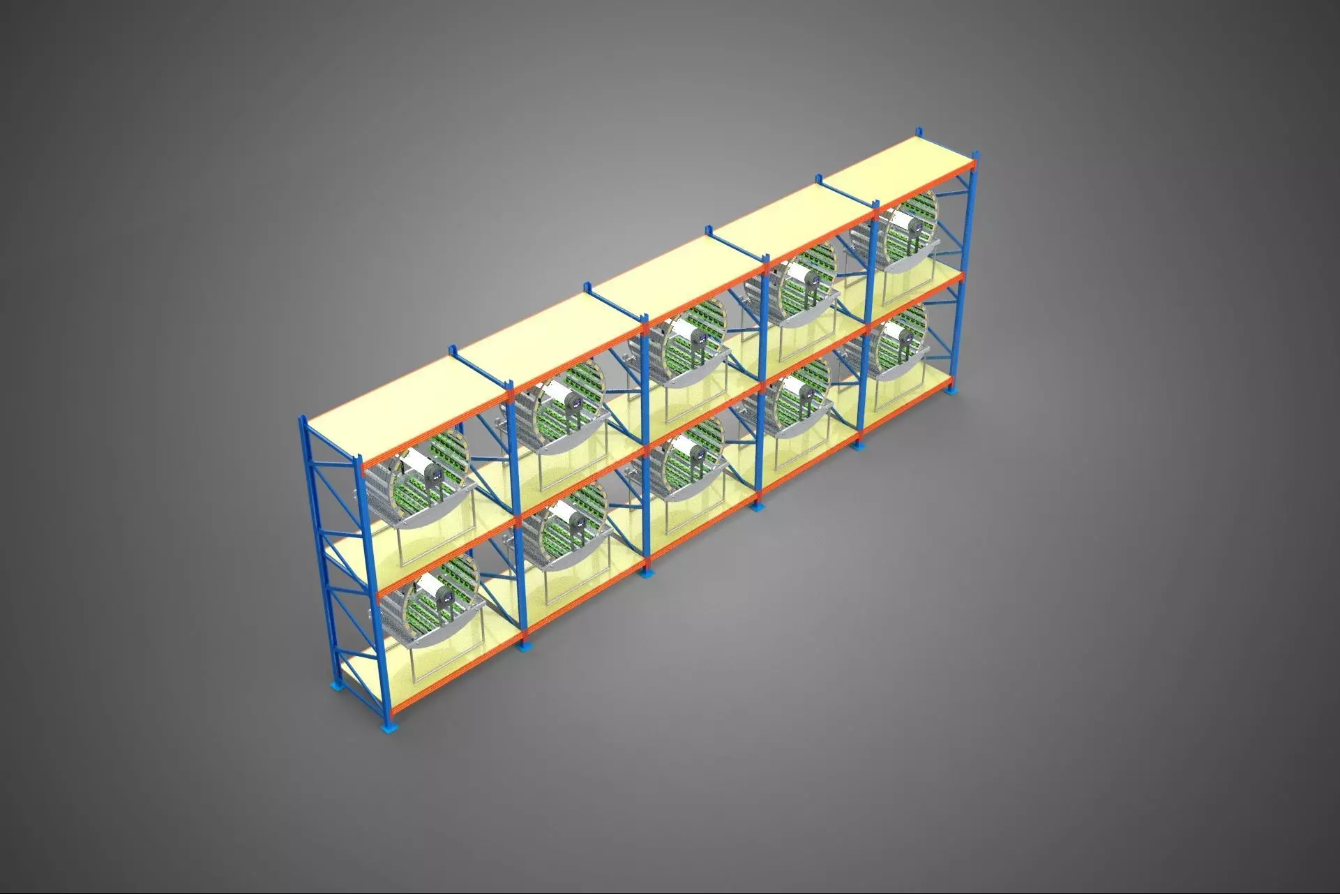 ARRAY ROW SHELF RACK TRAY ROTARY HYDROPONIC PLANT GARDEN TOWER 3D model_5