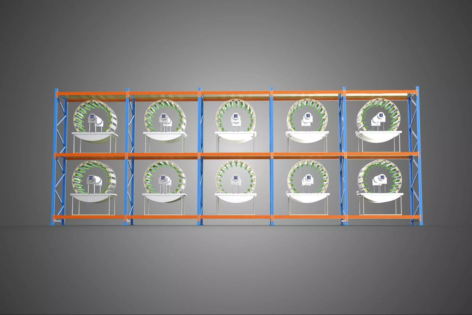 ARRAY ROW SHELF RACK TRAY ROTARY HYDROPONIC PLANT GARDEN TOWER 3D model_15