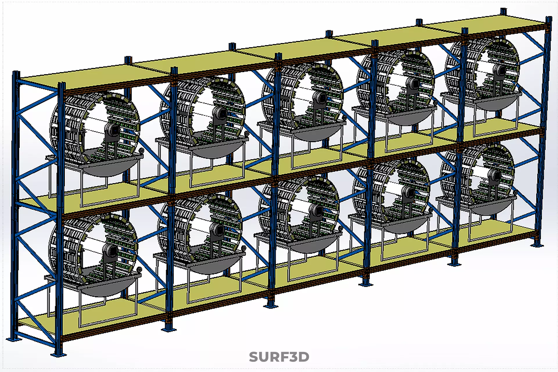 ARRAY ROW SHELF RACK TRAY ROTARY HYDROPONIC PLANT GARDEN TOWER 3D model_27