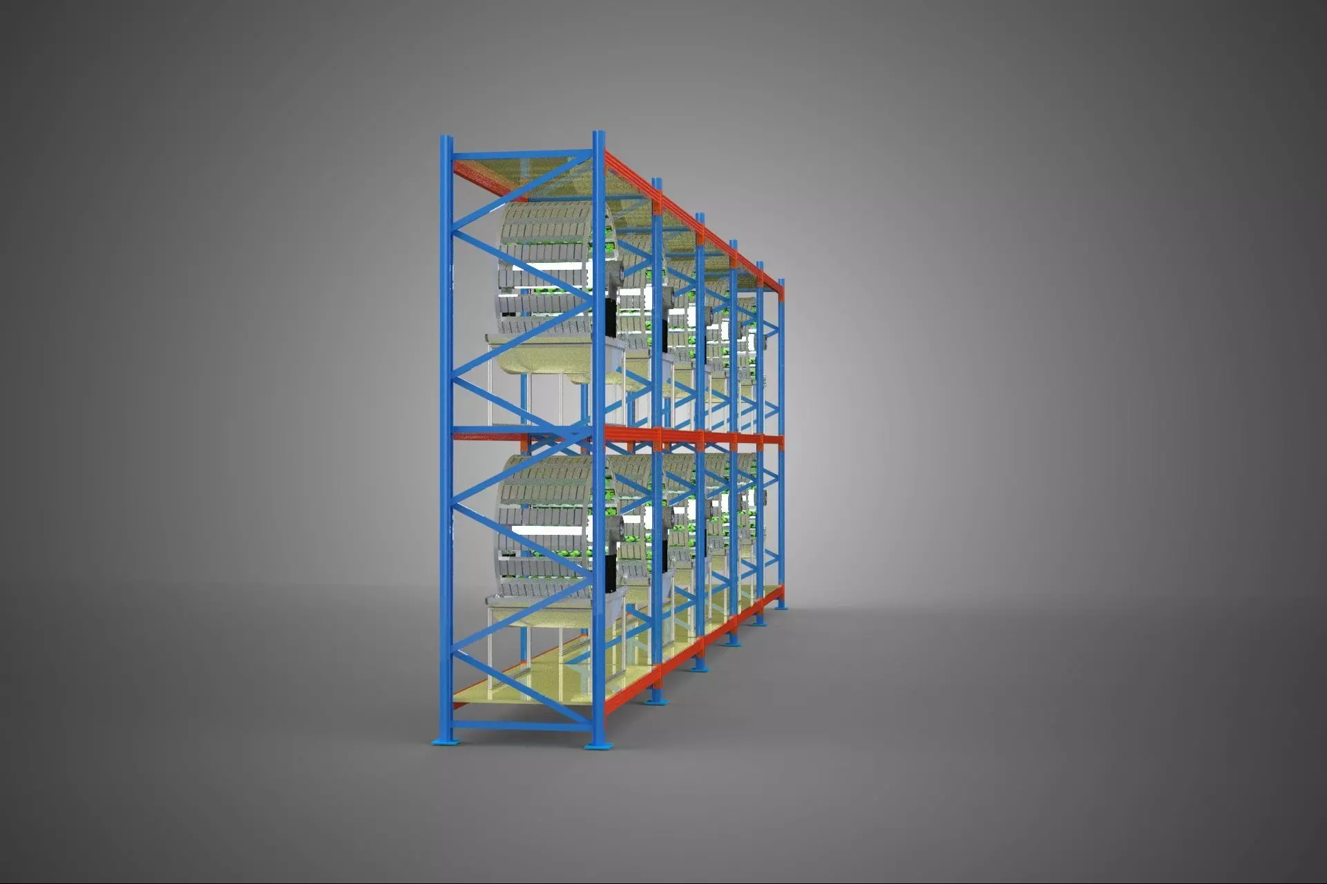 ARRAY ROW SHELF RACK TRAY ROTARY HYDROPONIC PLANT GARDEN TOWER 3D model_20