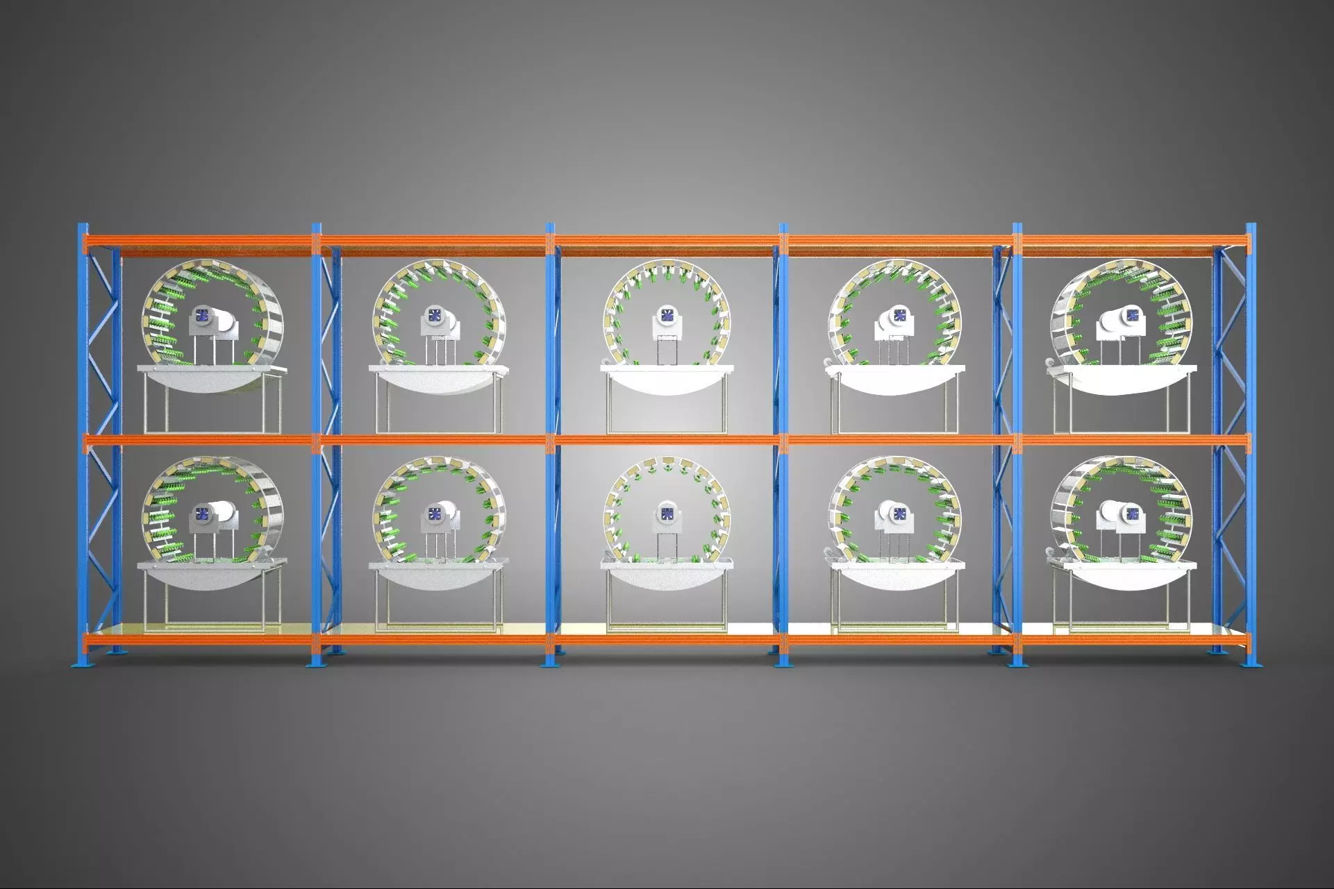 ARRAY ROW SHELF RACK TRAY ROTARY HYDROPONIC PLANT GARDEN TOWER 3D model_21