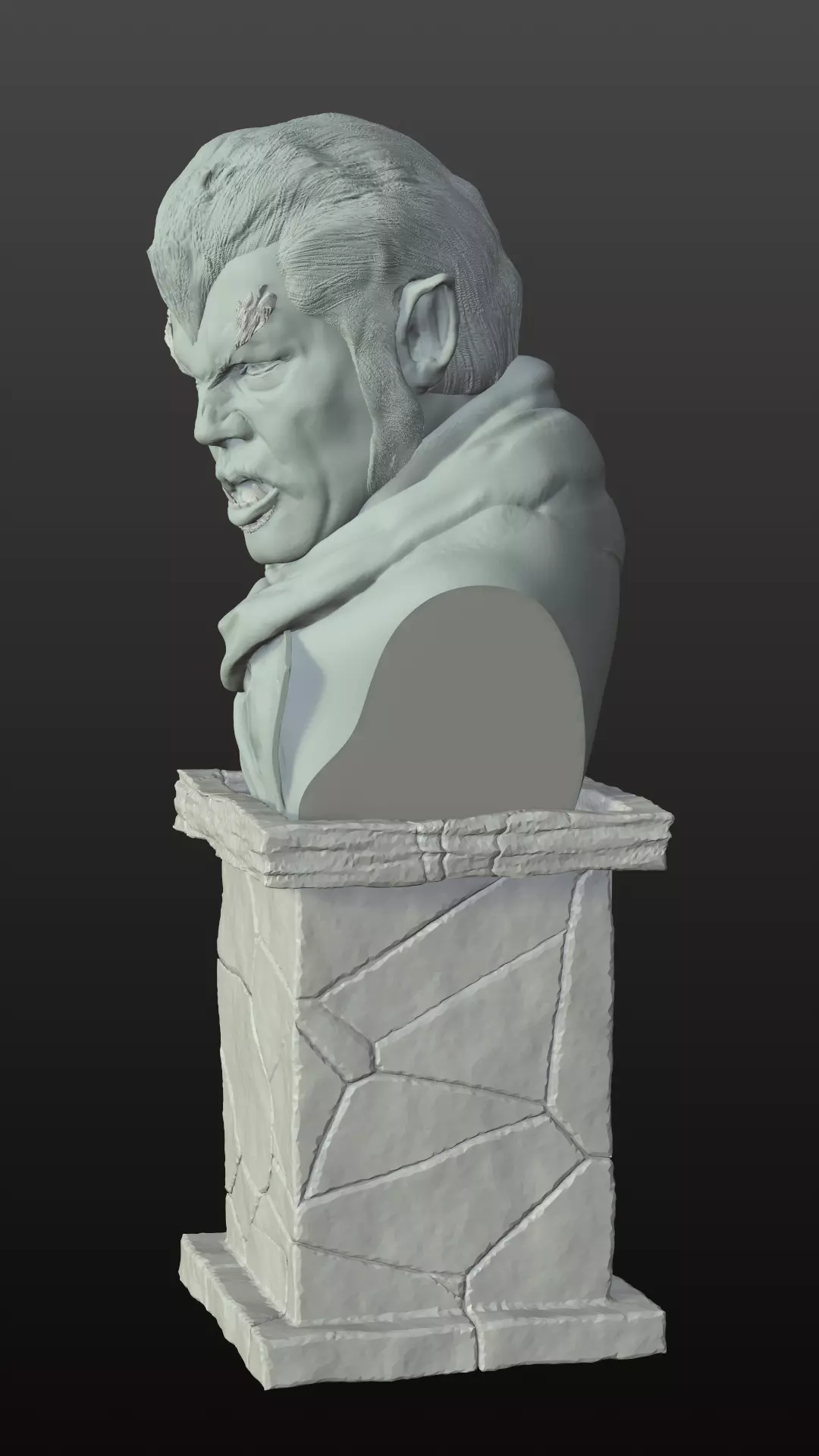 Werewolf of London bust 3D print model_4