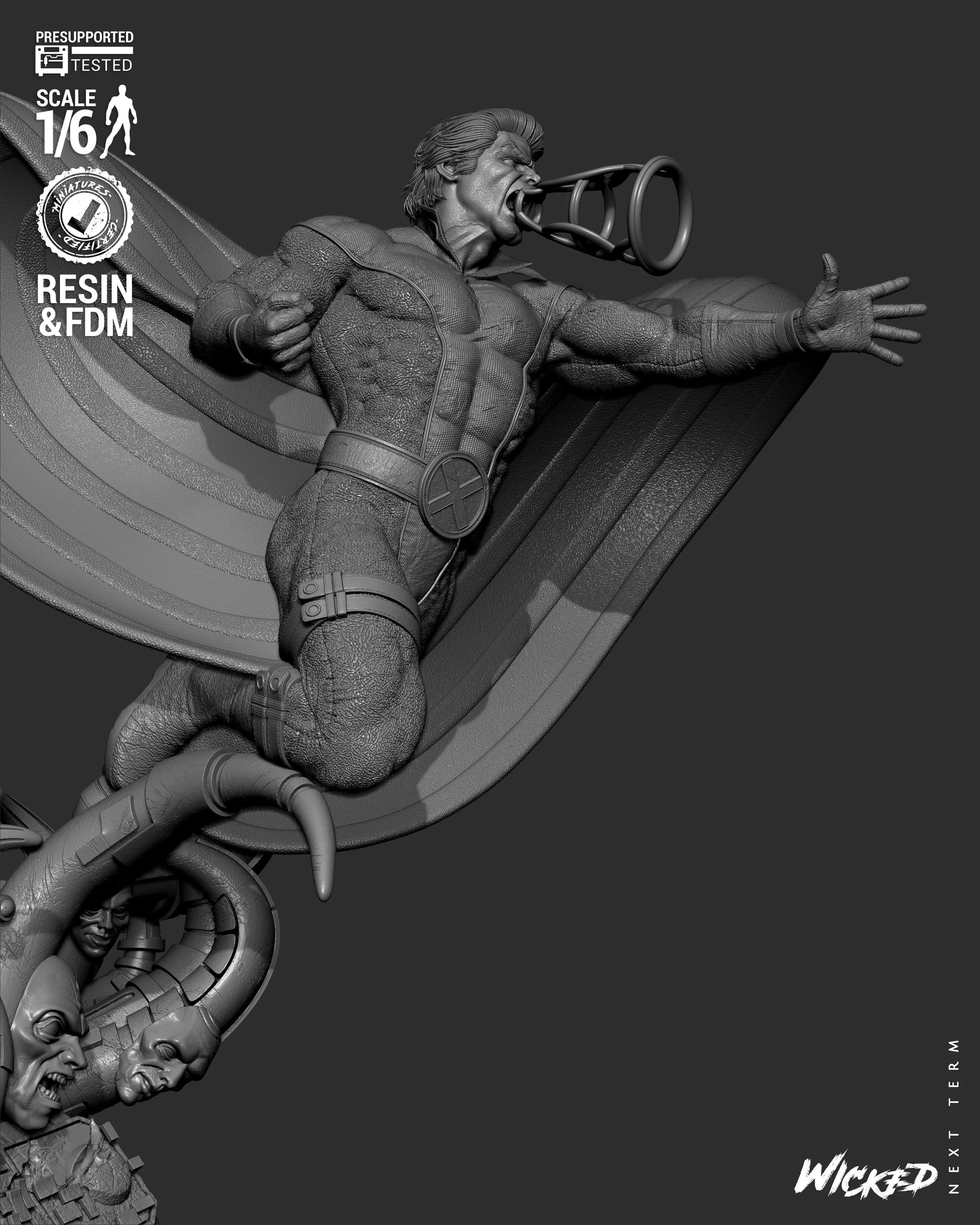 Wicked Marvel Banshee Sculpture 3D print model_24
