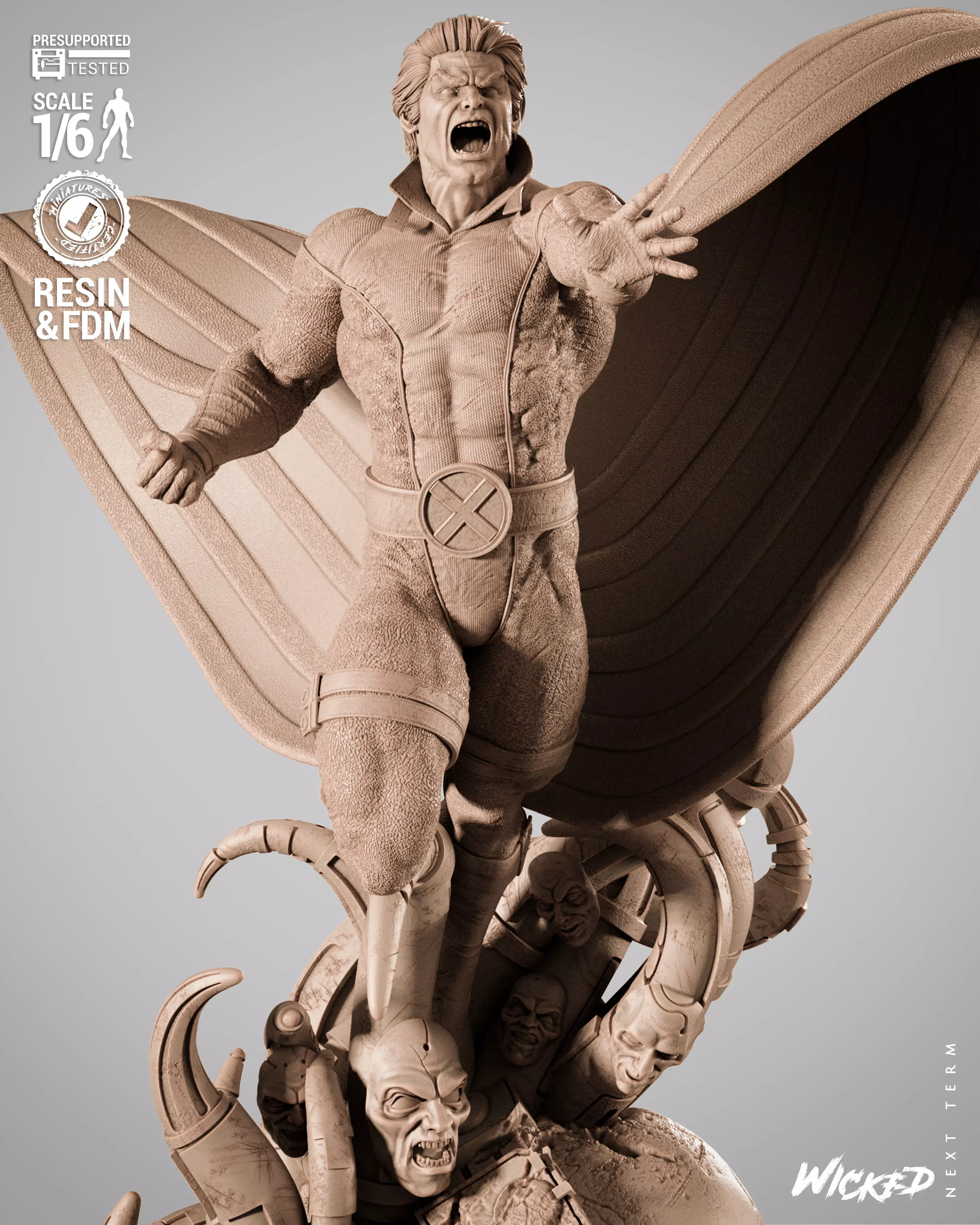 Wicked Marvel Banshee Sculpture 3D print model_8