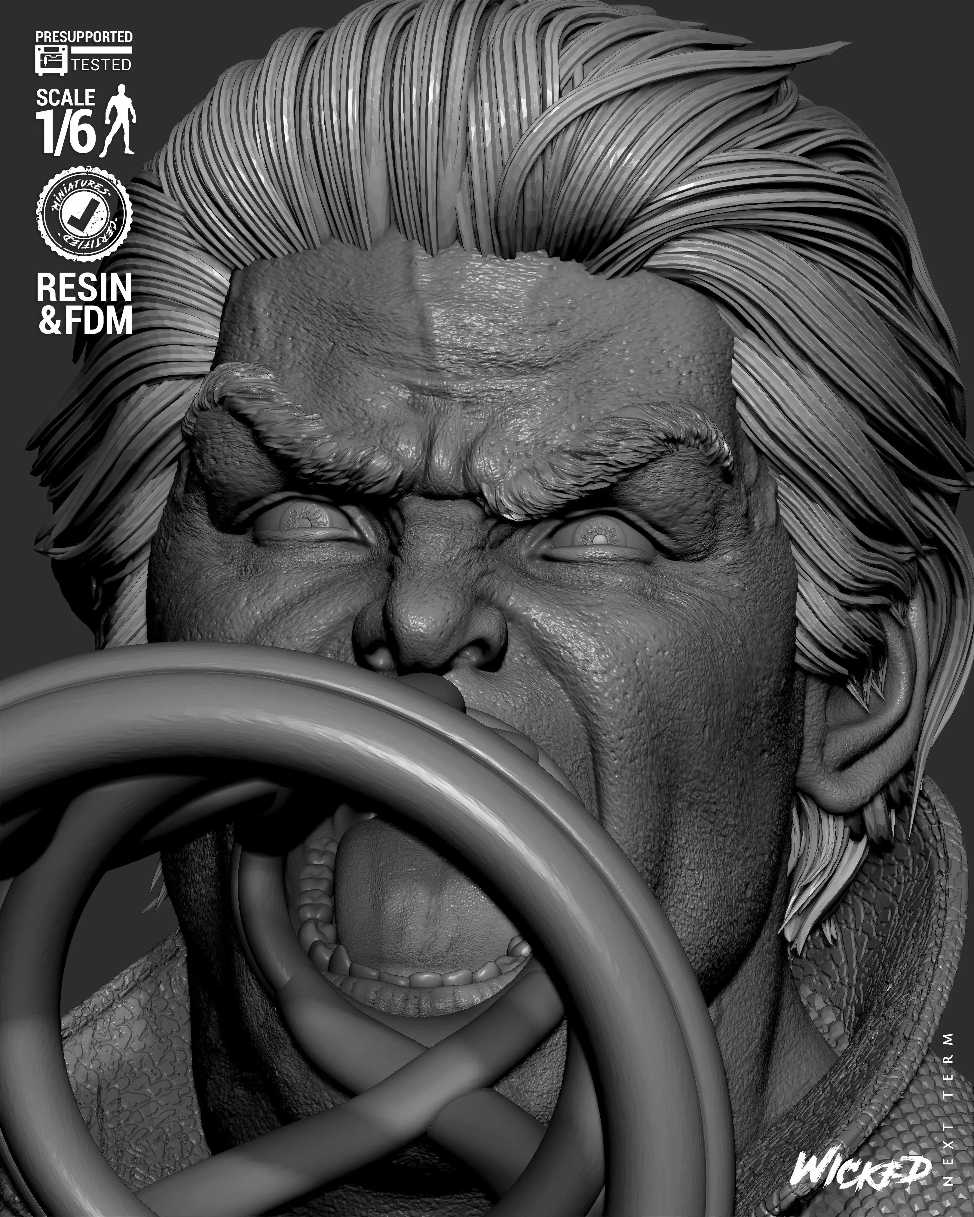 Wicked Marvel Banshee Sculpture 3D print model_30