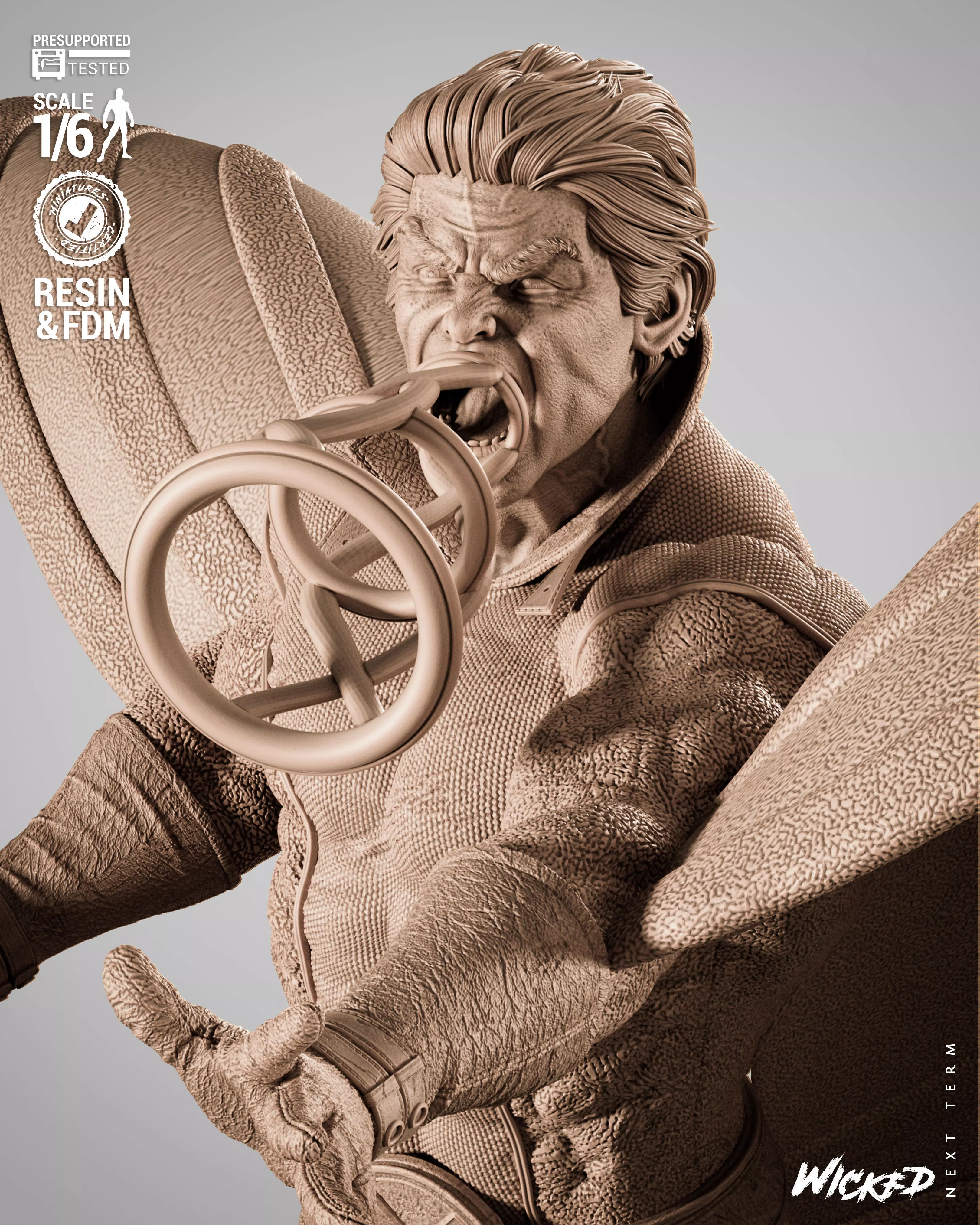 Wicked Marvel Banshee Sculpture 3D print model_10