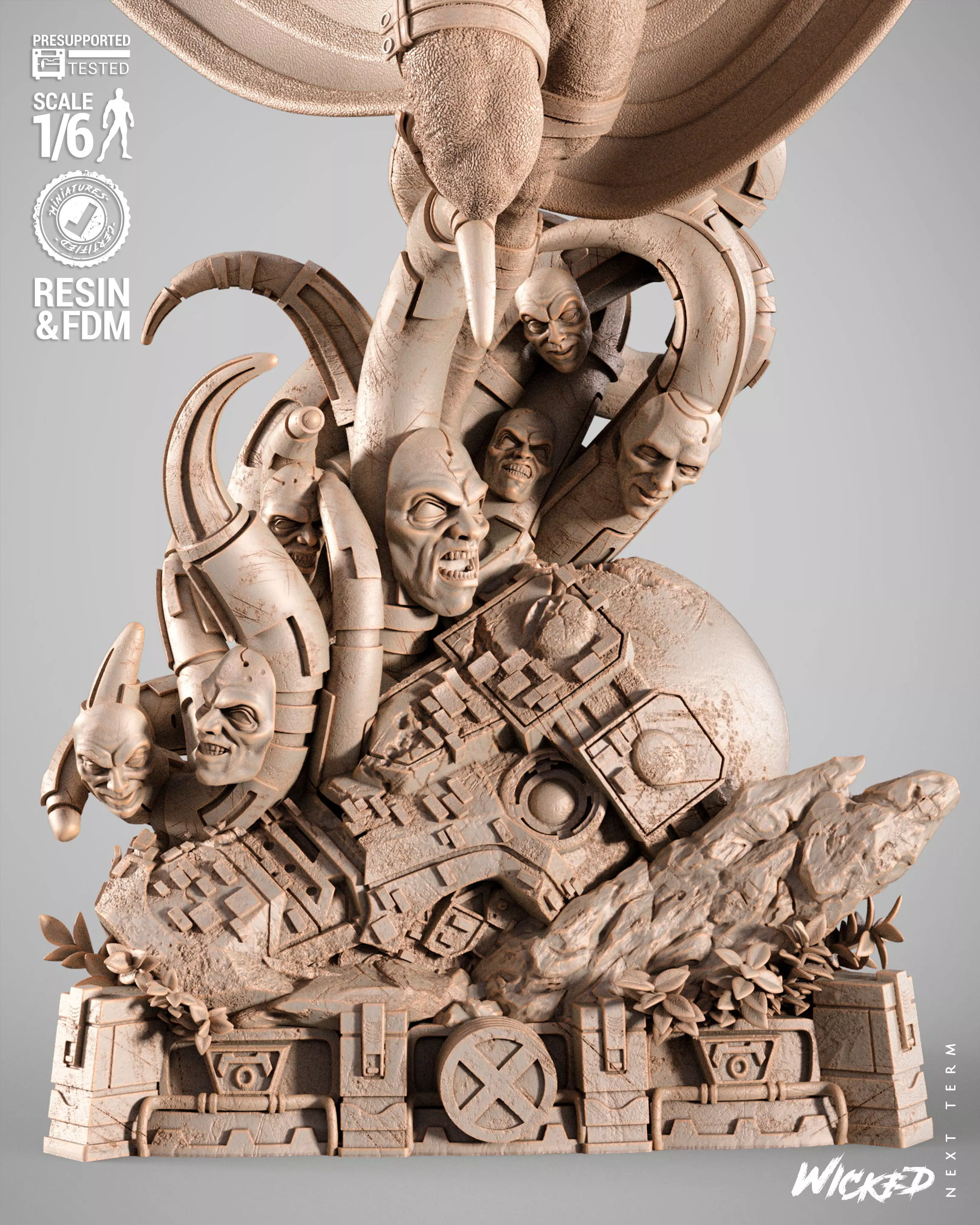 Wicked Marvel Banshee Sculpture 3D print model_7