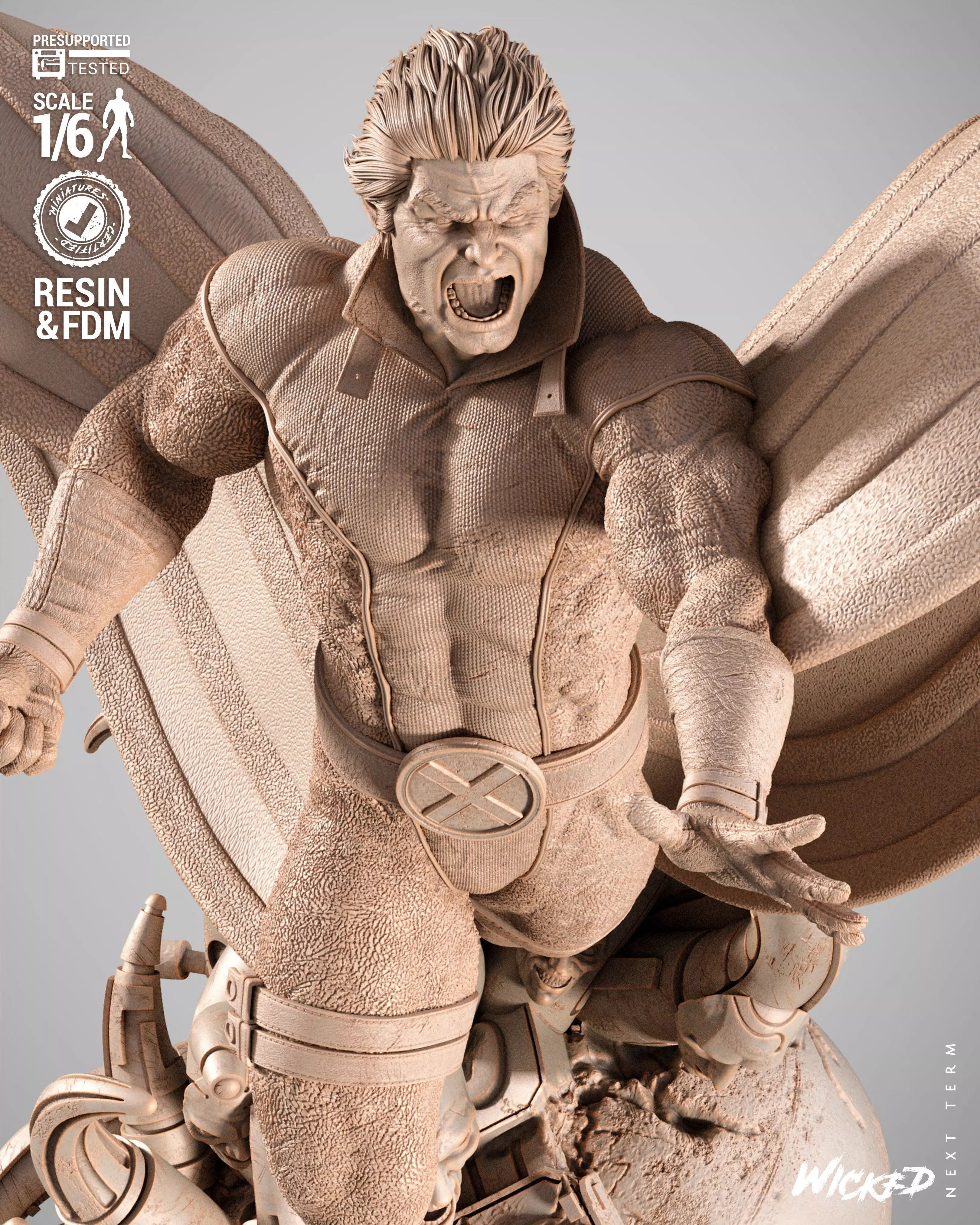 Wicked Marvel Banshee Sculpture 3D print model_1