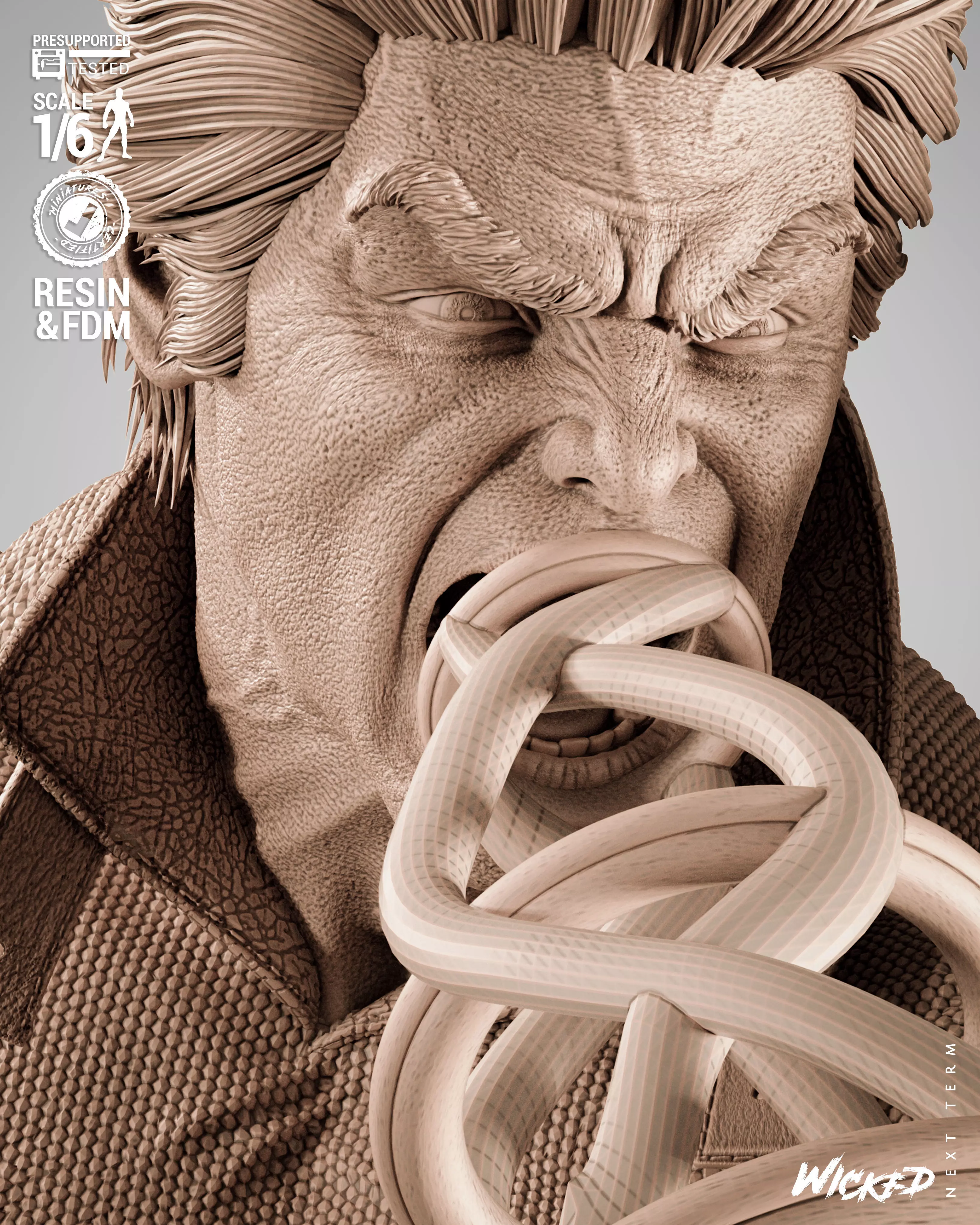 Wicked Marvel Banshee Sculpture 3D print model_14