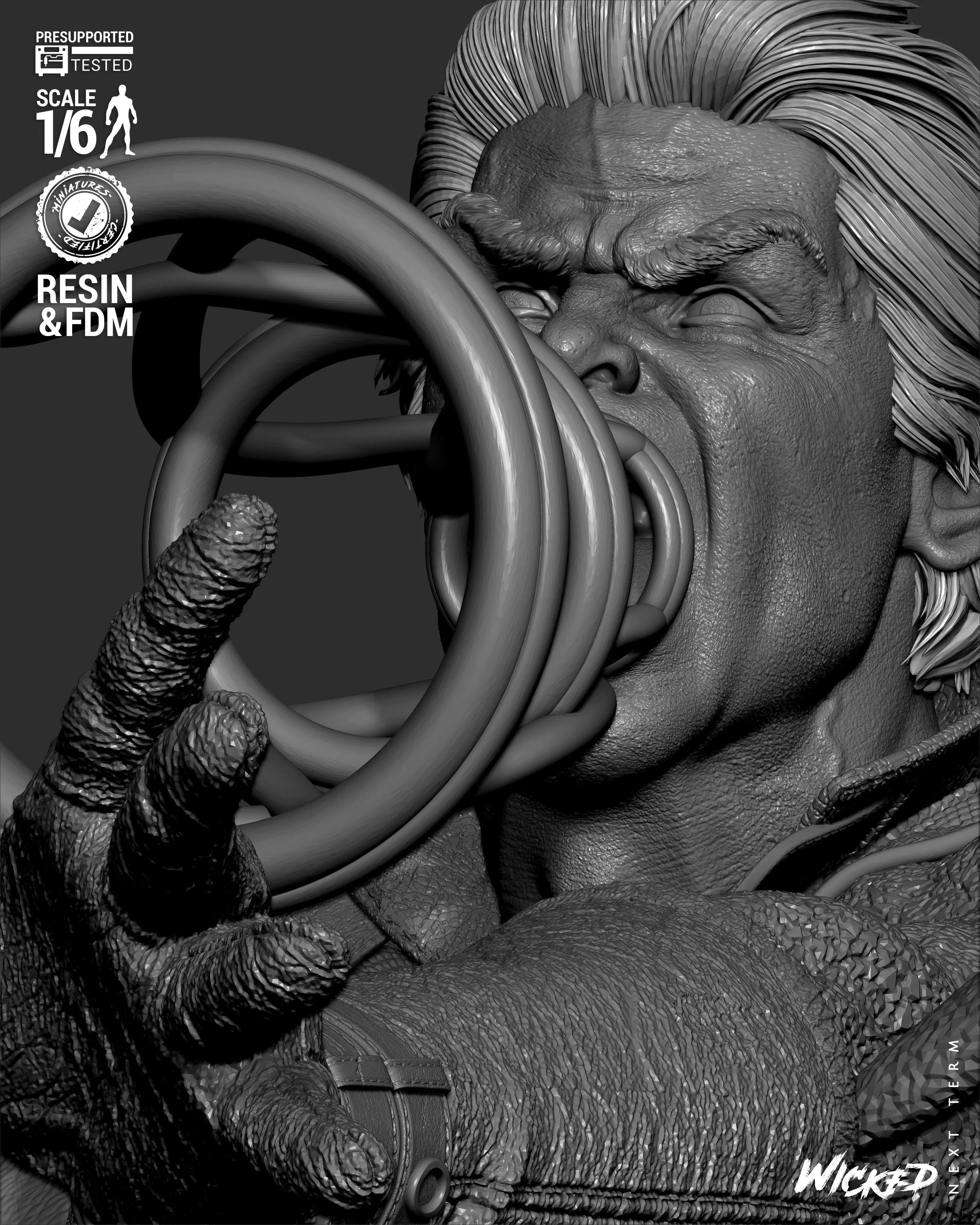 Wicked Marvel Banshee Sculpture 3D print model_29