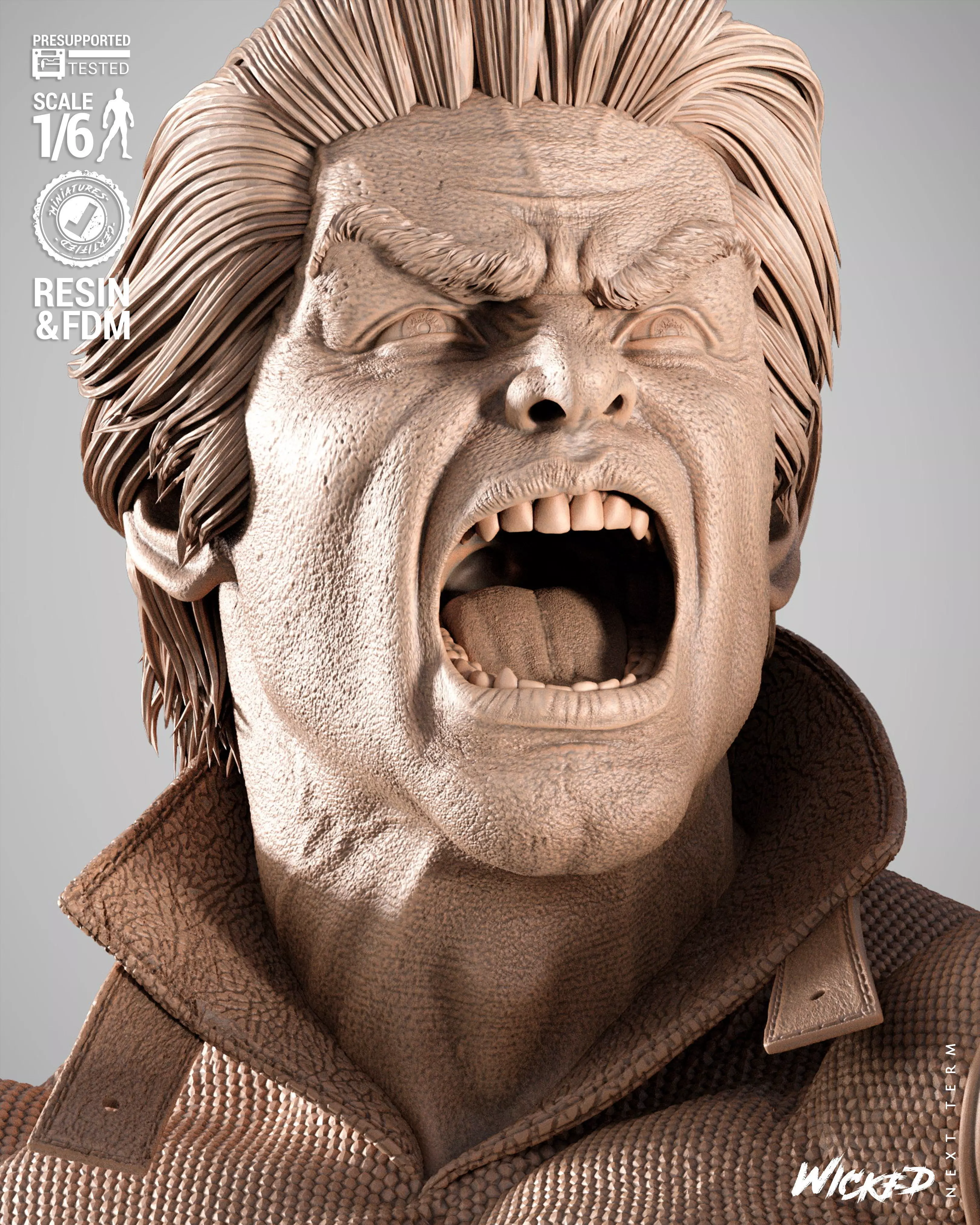 Wicked Marvel Banshee Sculpture 3D print model_3