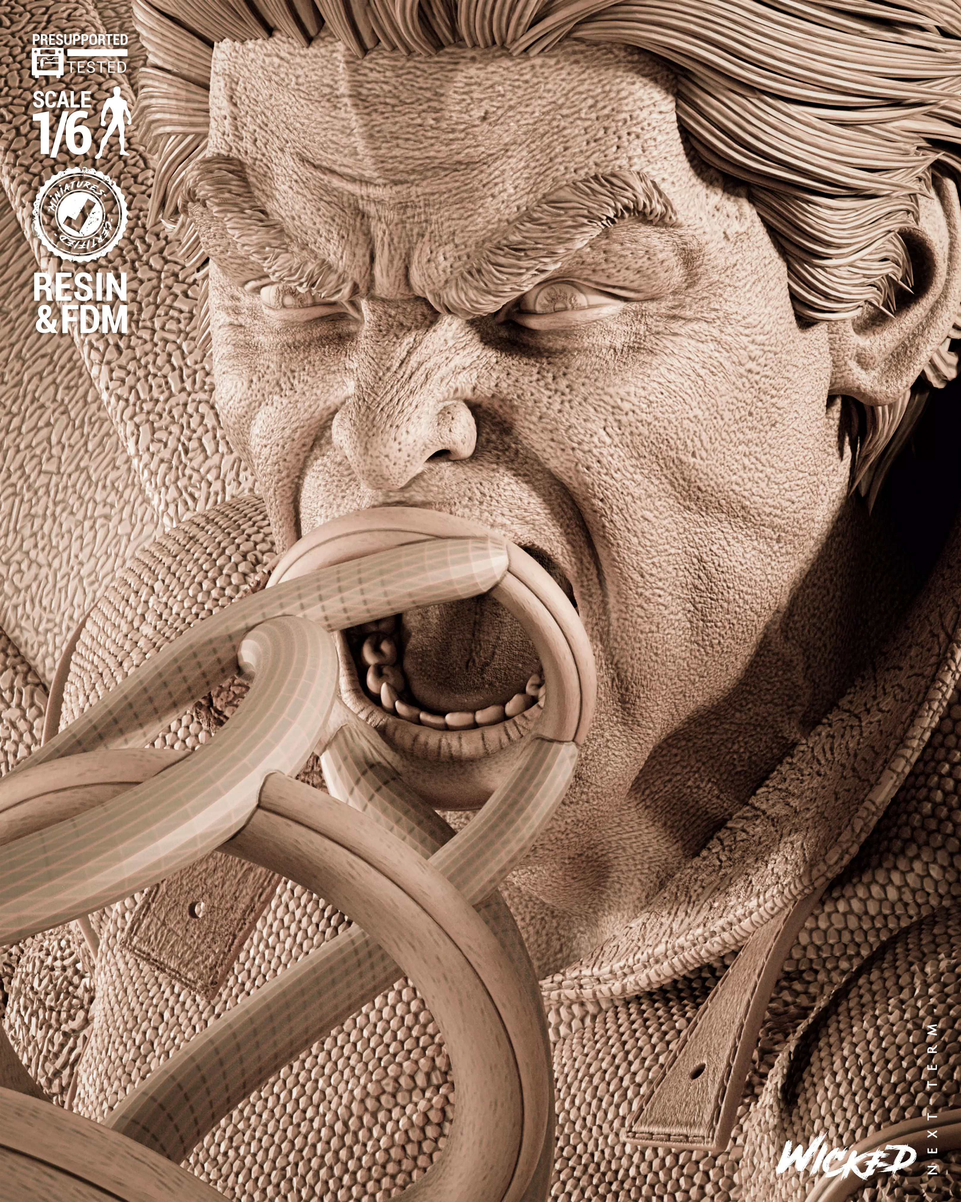 Wicked Marvel Banshee Sculpture 3D print model_13