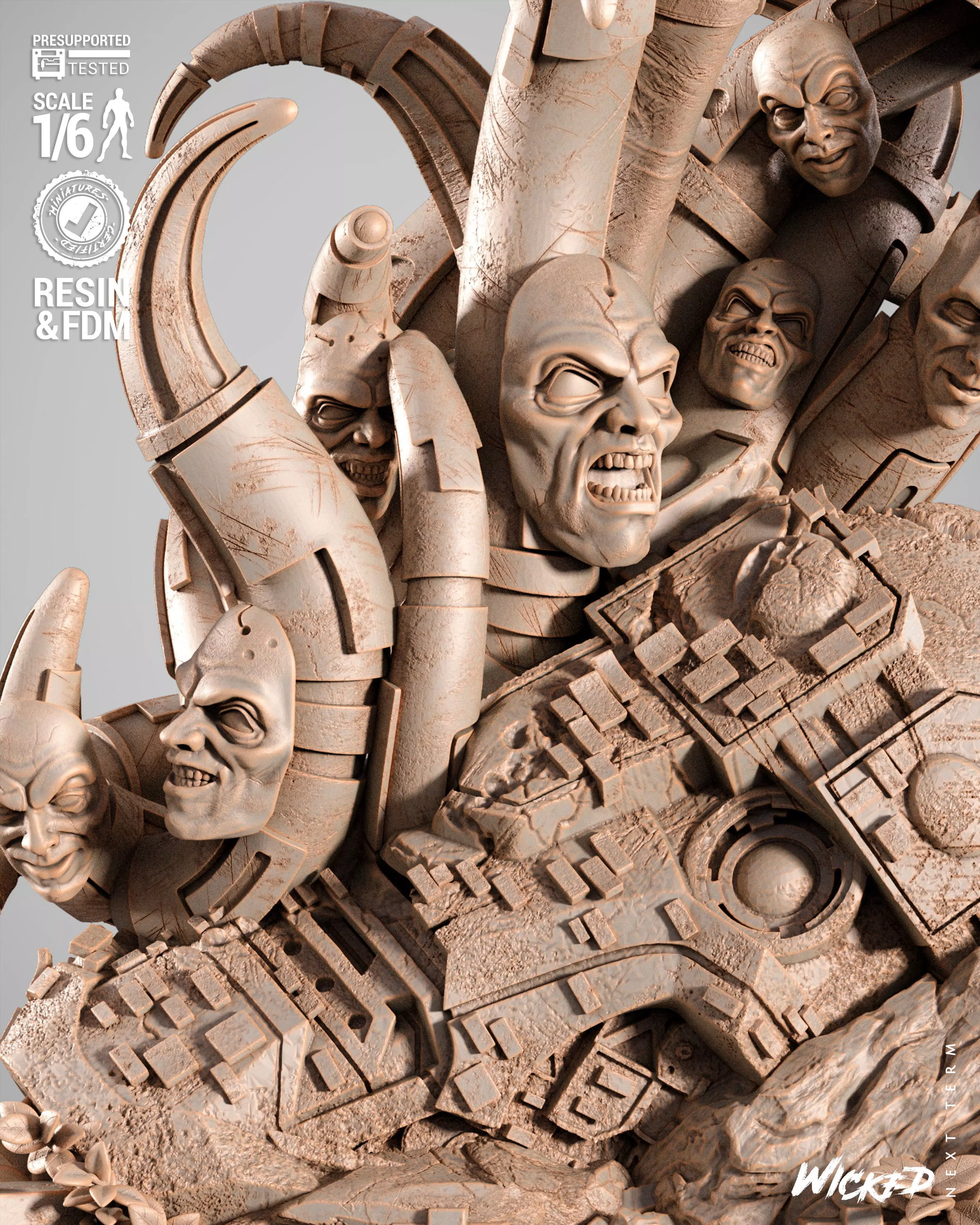 Wicked Marvel Banshee Sculpture 3D print model_4