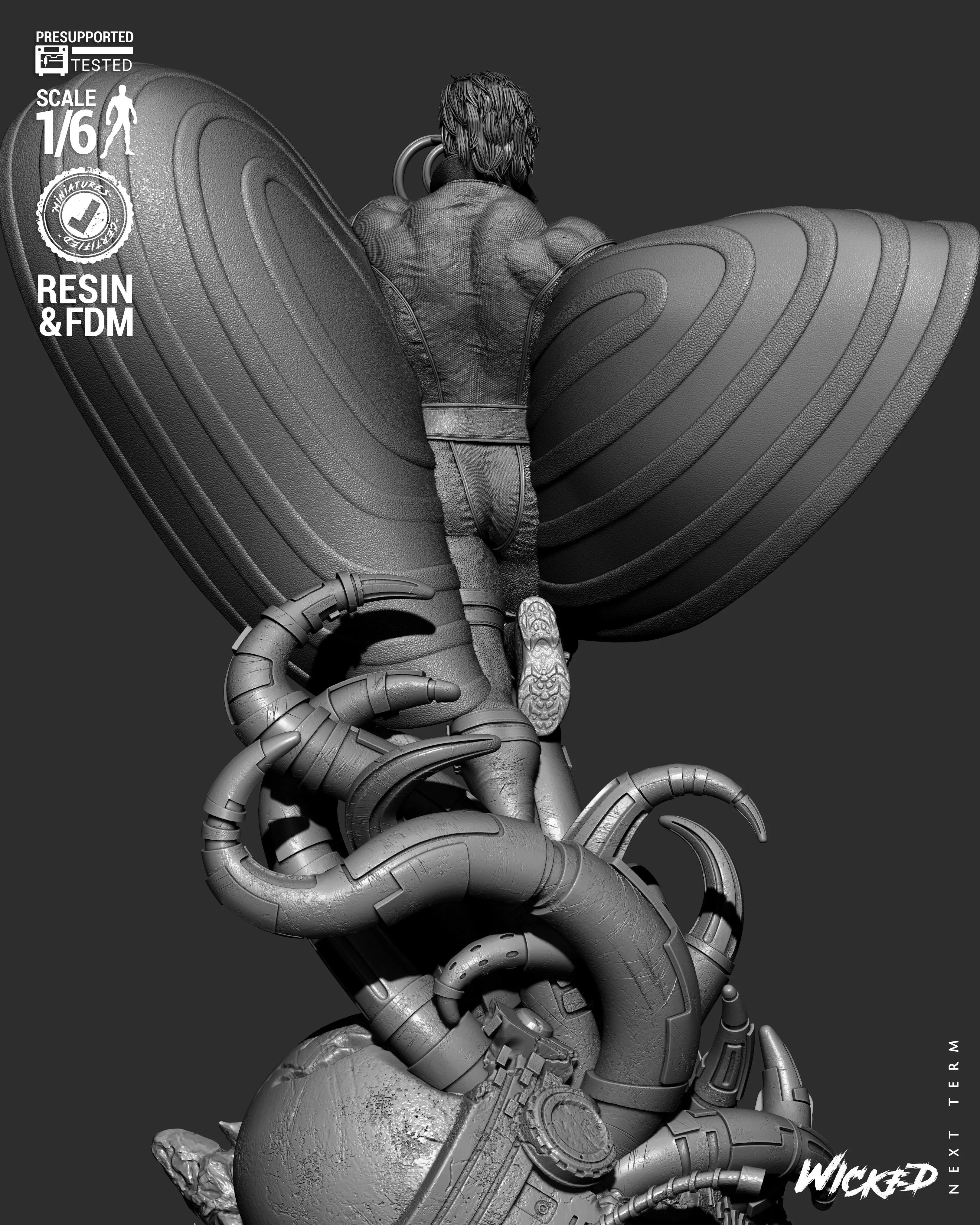 Wicked Marvel Banshee Sculpture 3D print model_16