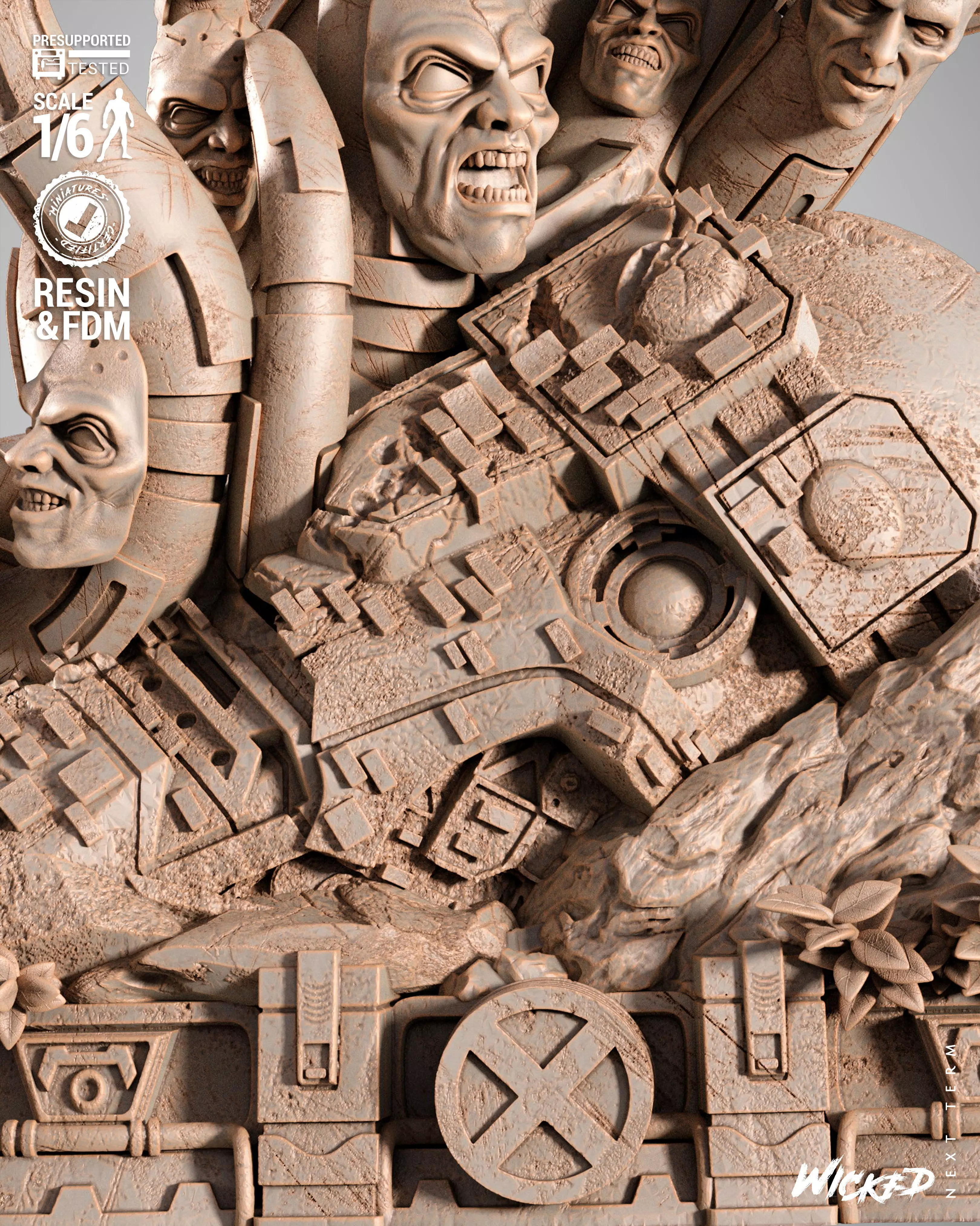 Wicked Marvel Banshee Sculpture 3D print model_5