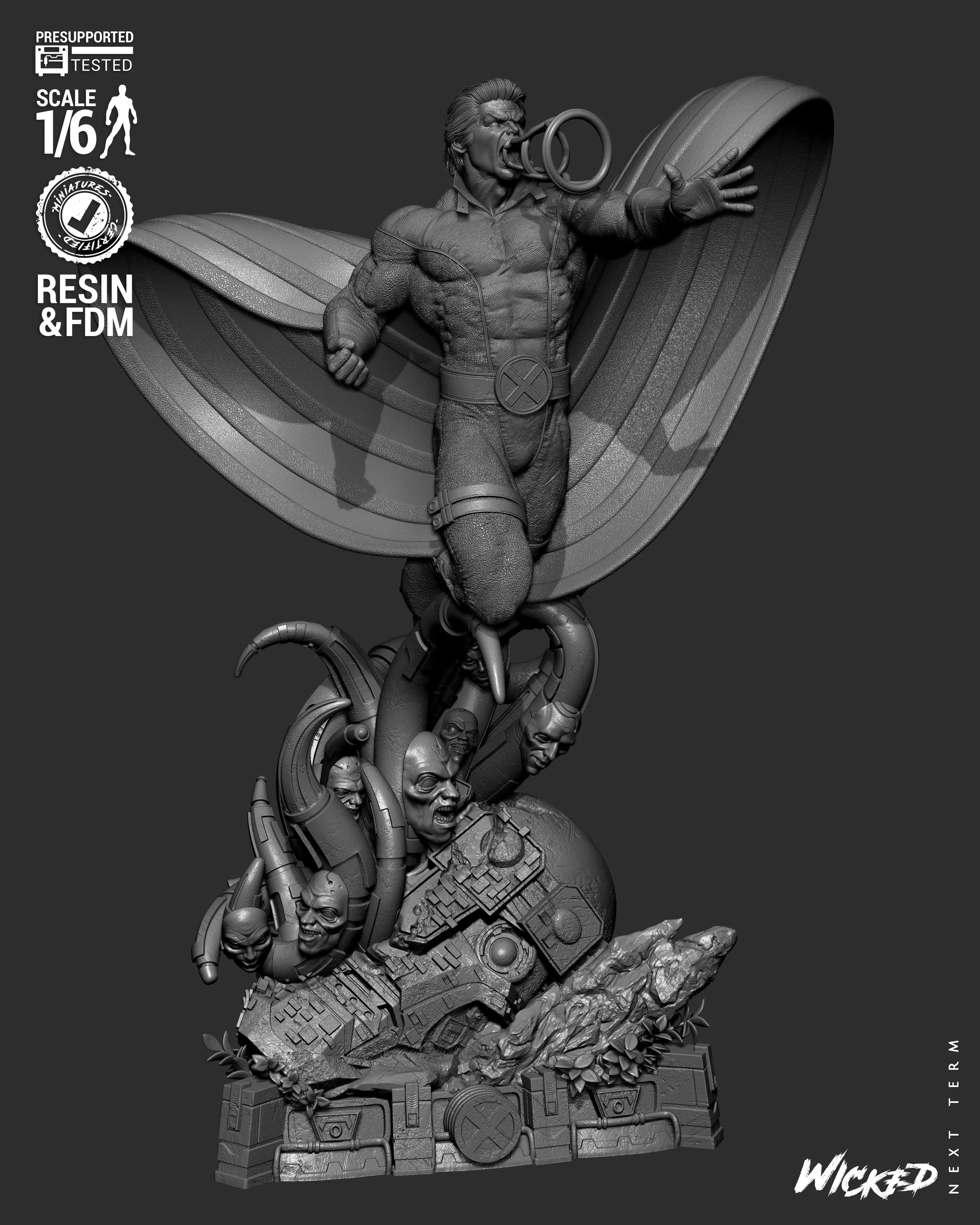 Wicked Marvel Banshee Sculpture 3D print model_15