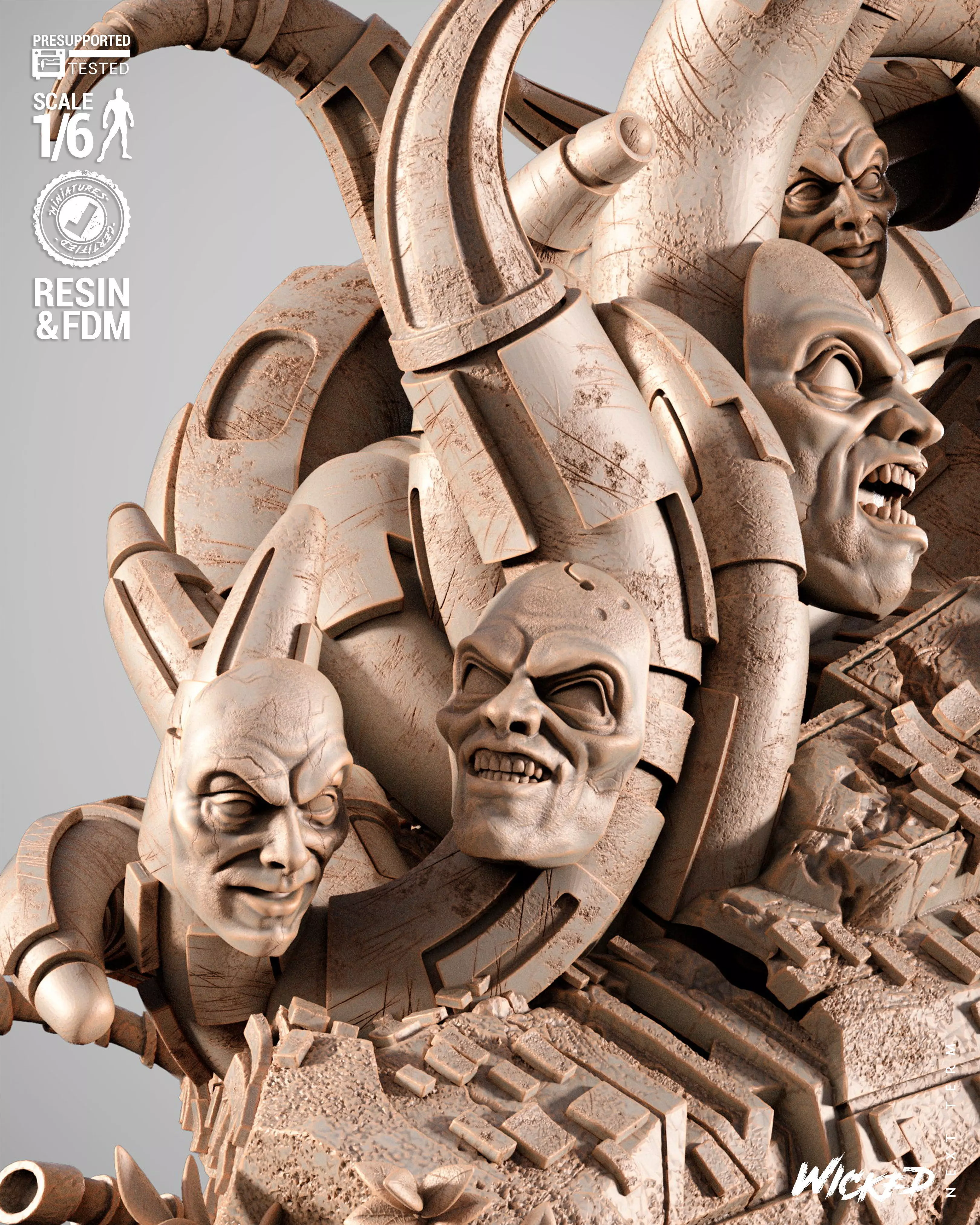 Wicked Marvel Banshee Sculpture 3D print model_6