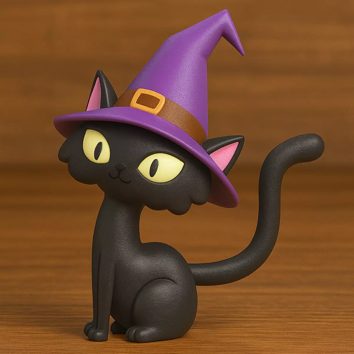 Cartoon Witch Cat Decoration 3D print model_0