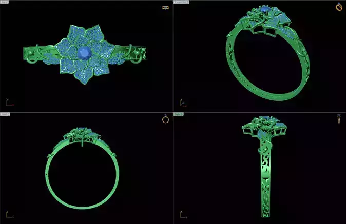 The Ruby Blossom Cuff Bracelet