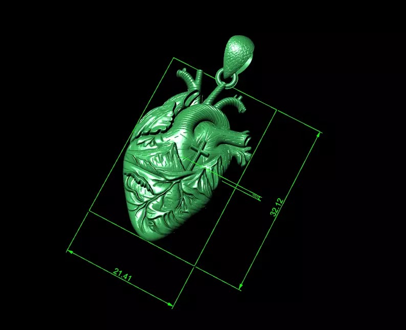 Anatomical Heart Pendant 3D print model_0