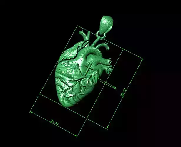 Anatomical Heart Pendant 3D print model Anatomical Heart Pendant 3D print model