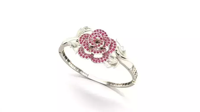 The Blooming Rose Pink Sapphire Bangle