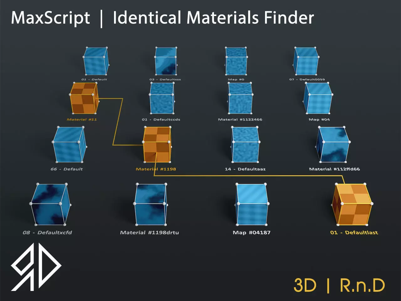 Identical Materials Finder MaxScript Free 3D model