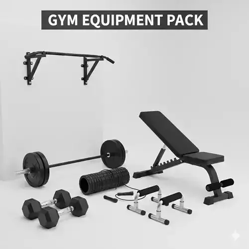 Gym Equipment Pack 8 Essential 3D Models Low And High Polycount