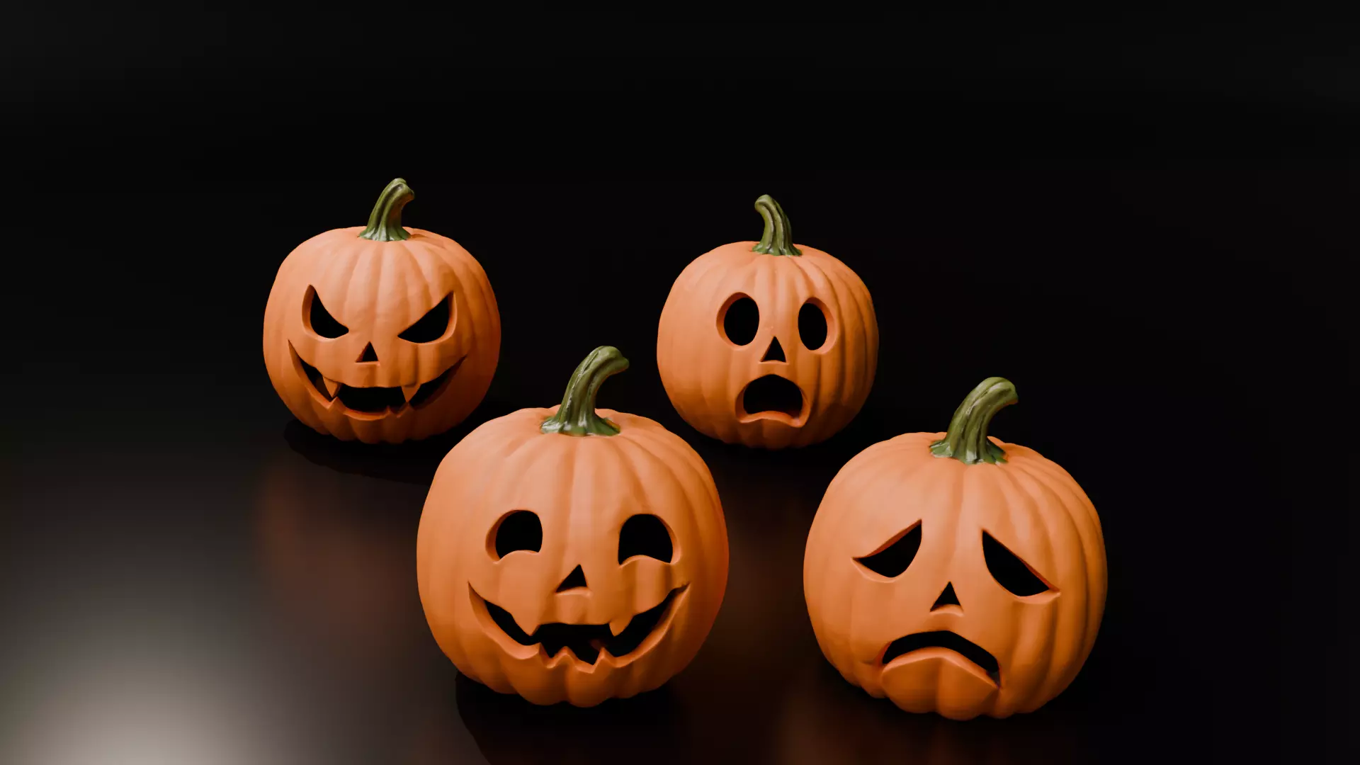 Halloween Pumpkin Faces 3D print model_0