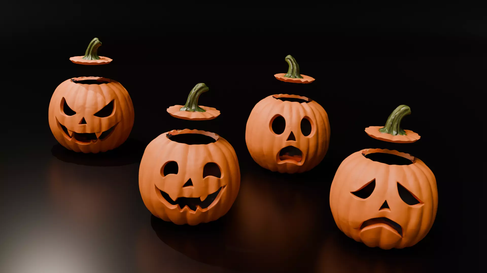 Halloween Pumpkin Faces 3D print model_1