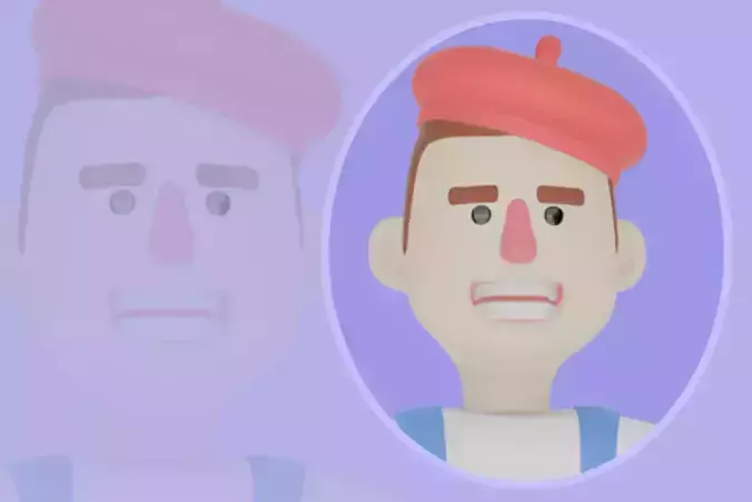 Stylized 3D Male Painter - Angry Artist Walking with Brush