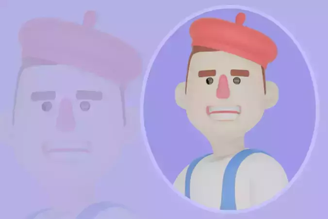 3D Stylized Cartoon Painter - Angry Artist Riding Giant Brush